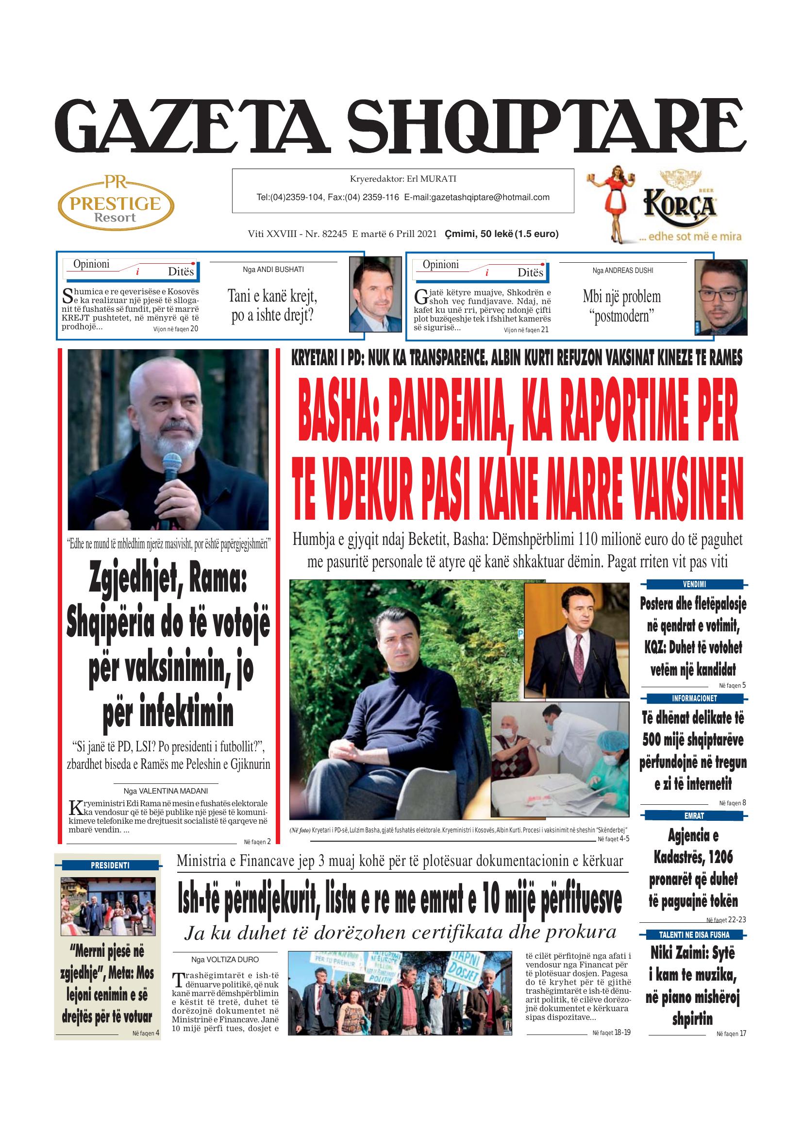 Gazeta Shqiptare 2021-04-06