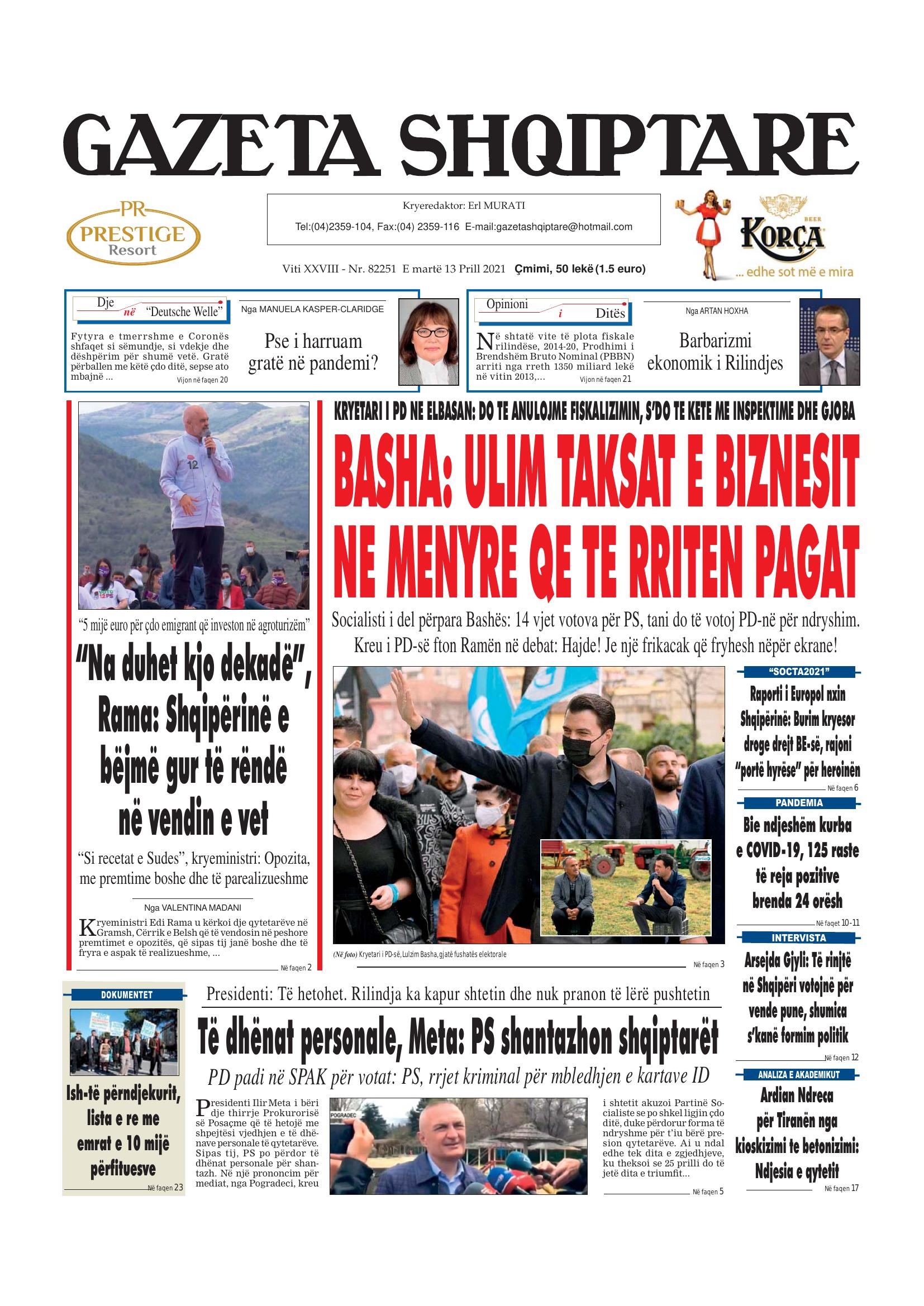 Gazeta Shqiptare 2021-04-13