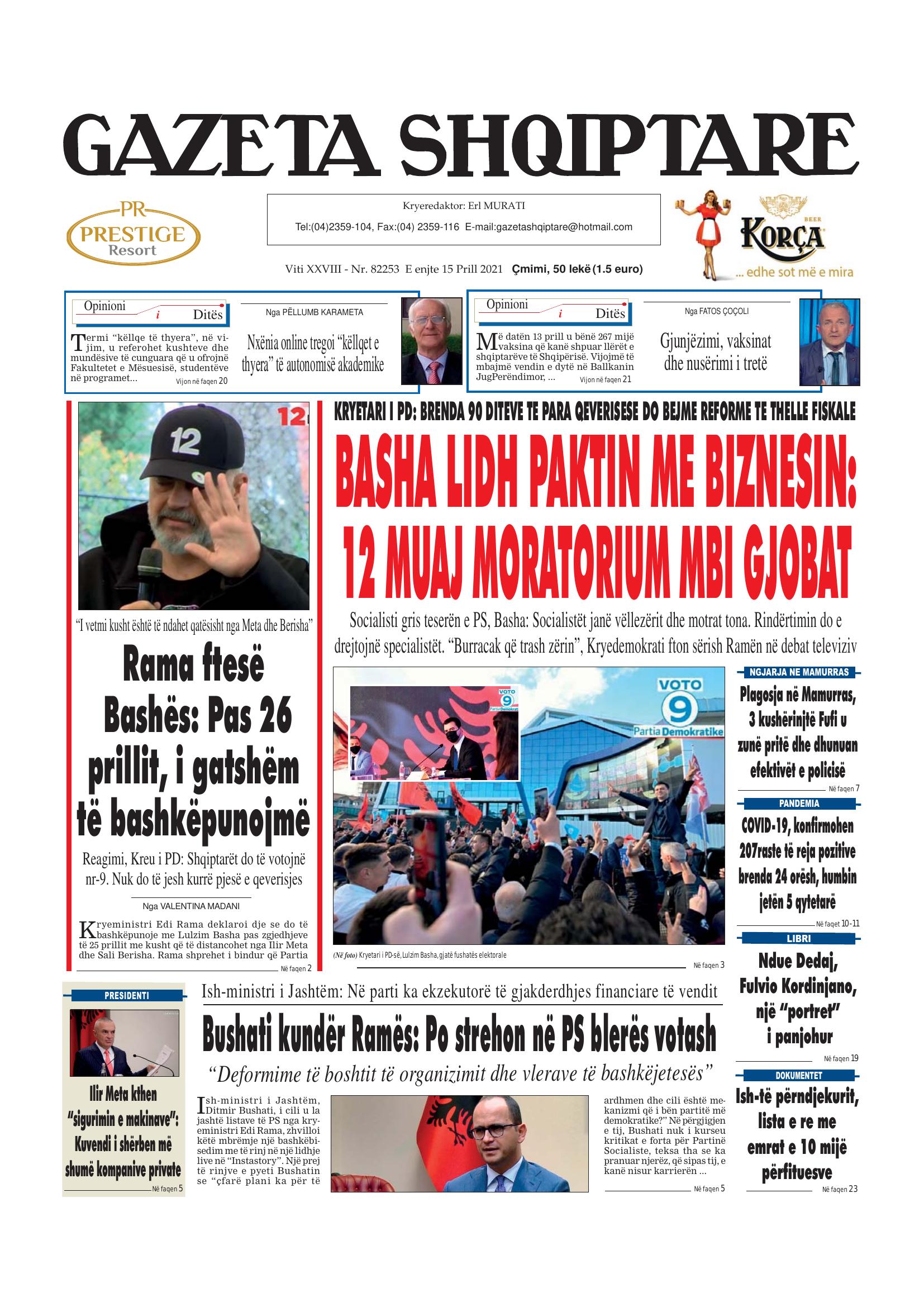 Gazeta Shqiptare 2021-04-15