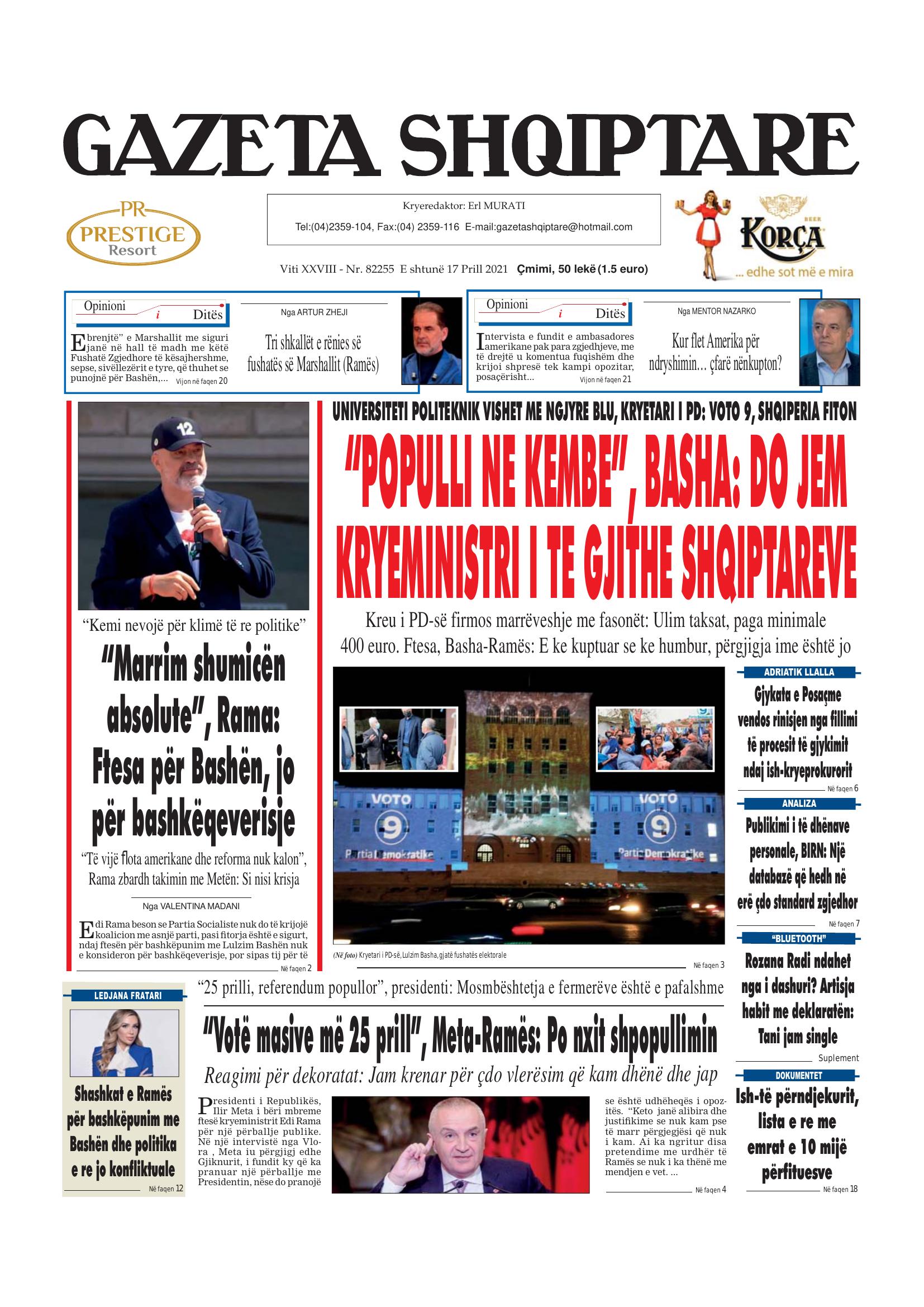 Gazeta Shqiptare 2021-04-17