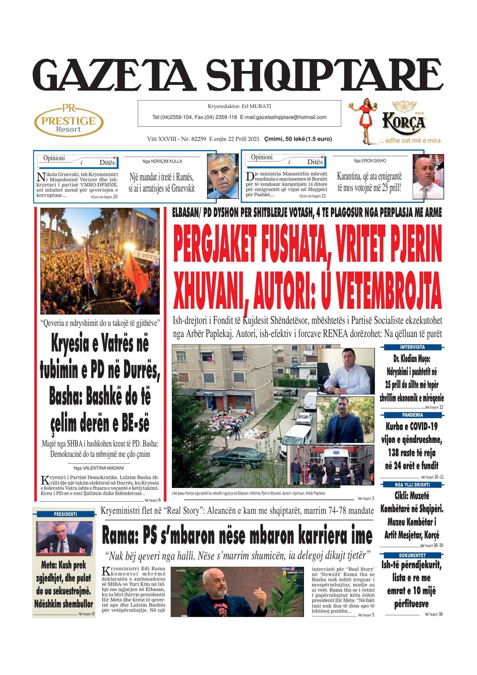Gazeta Shqiptare 2021-04-22