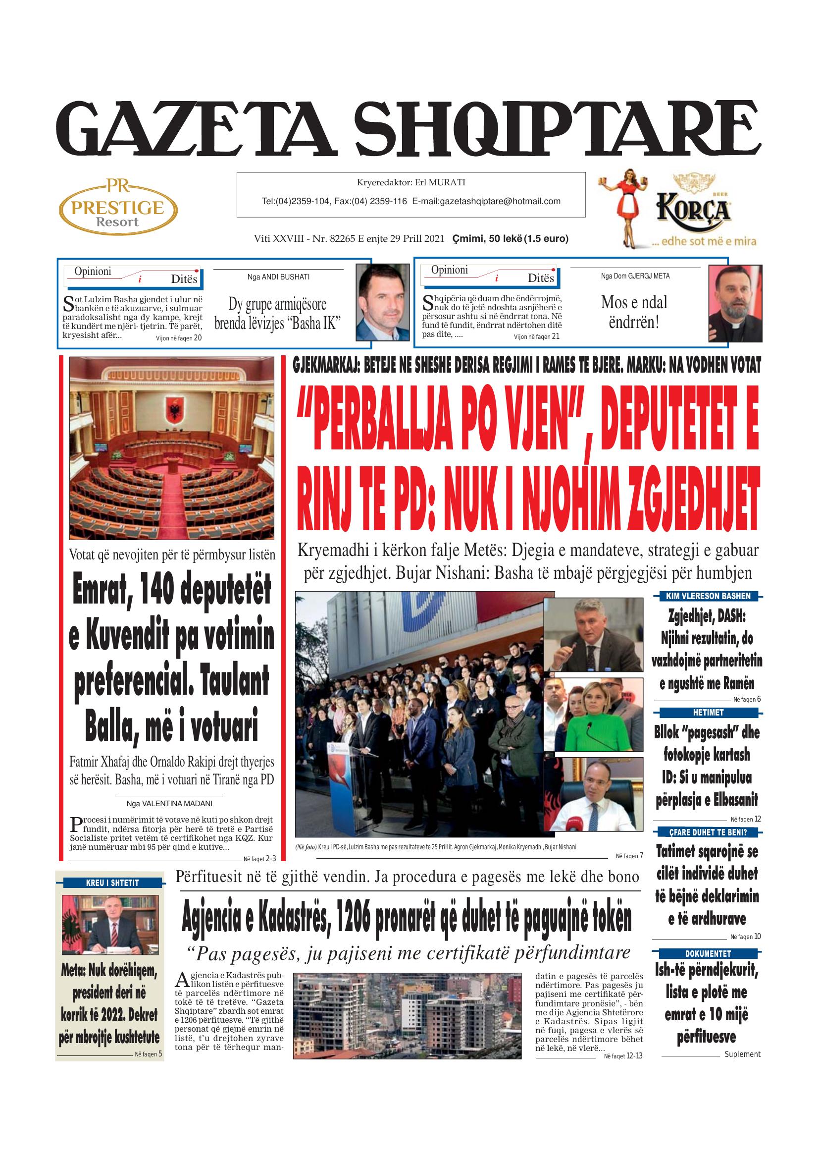 Gazeta Shqiptare 2021-04-29