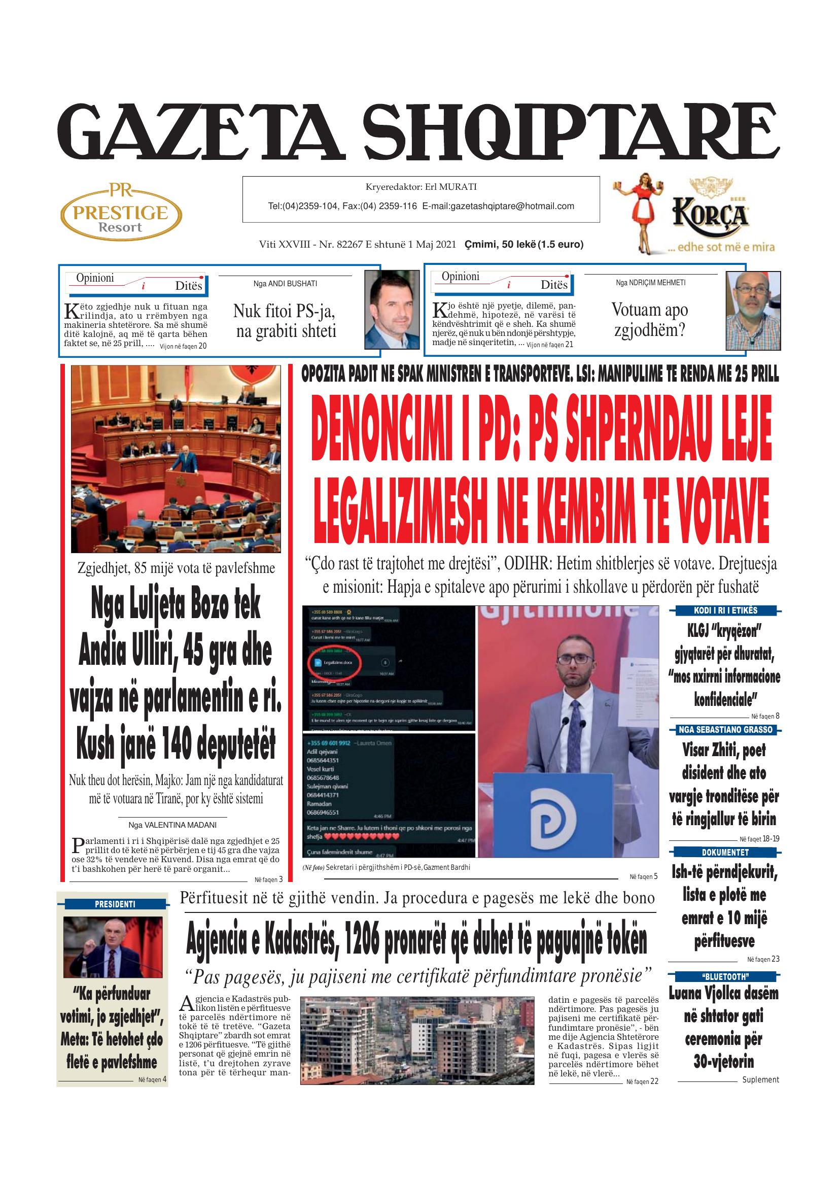 Gazeta Shqiptare 2021-05-01