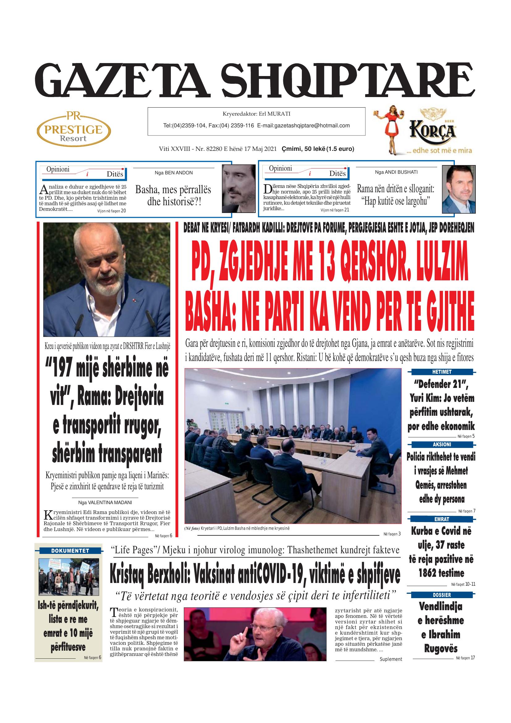 Gazeta Shqiptare 2021-05-17