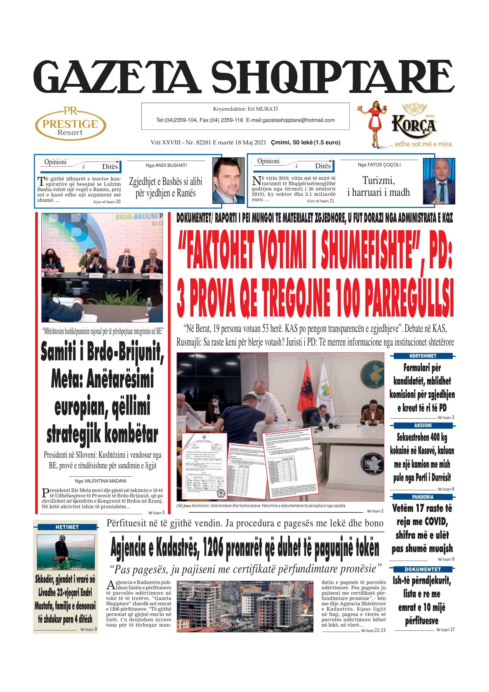 Gazeta Shqiptare 2021-05-18