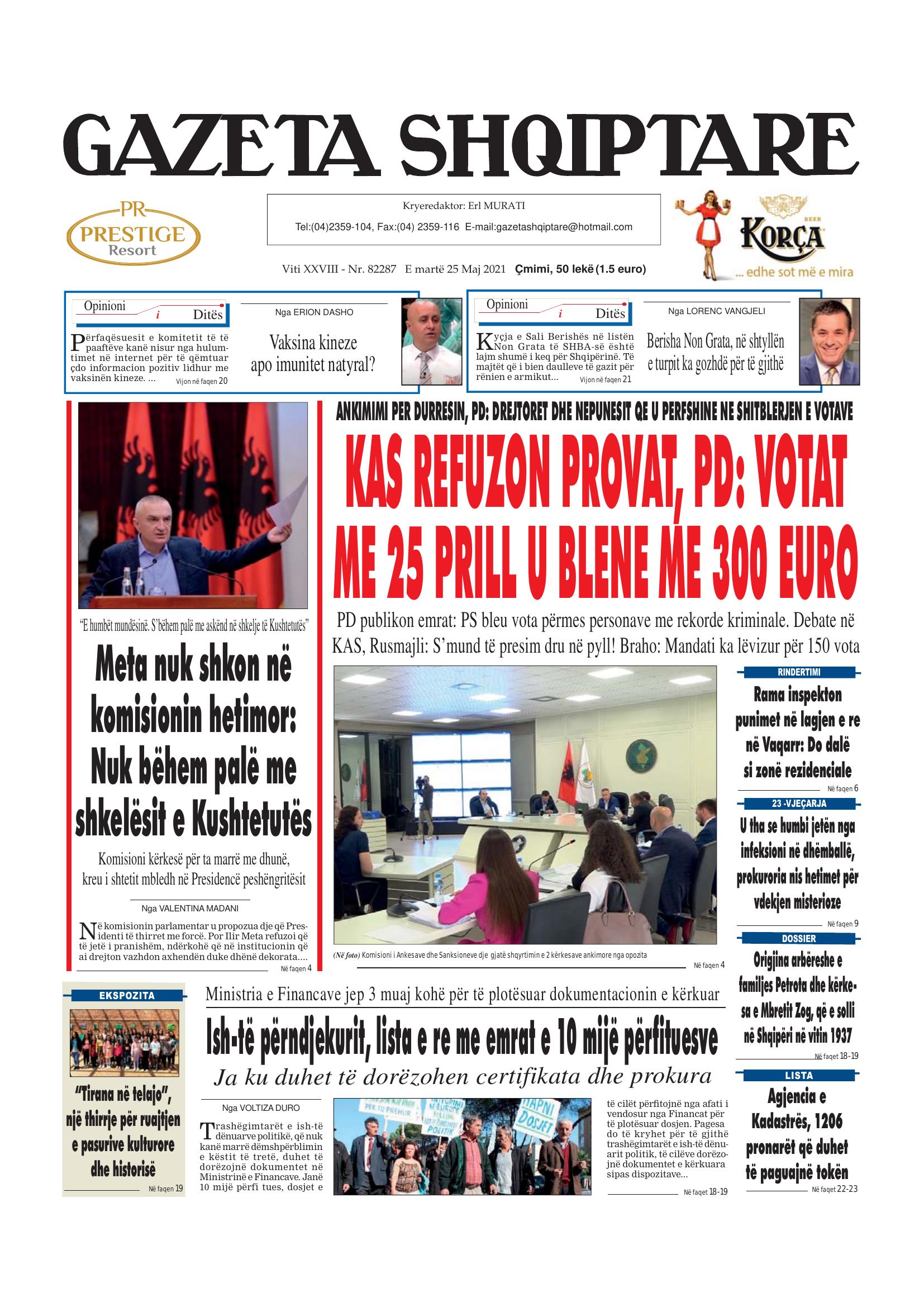 Gazeta Shqiptare 2021-05-25