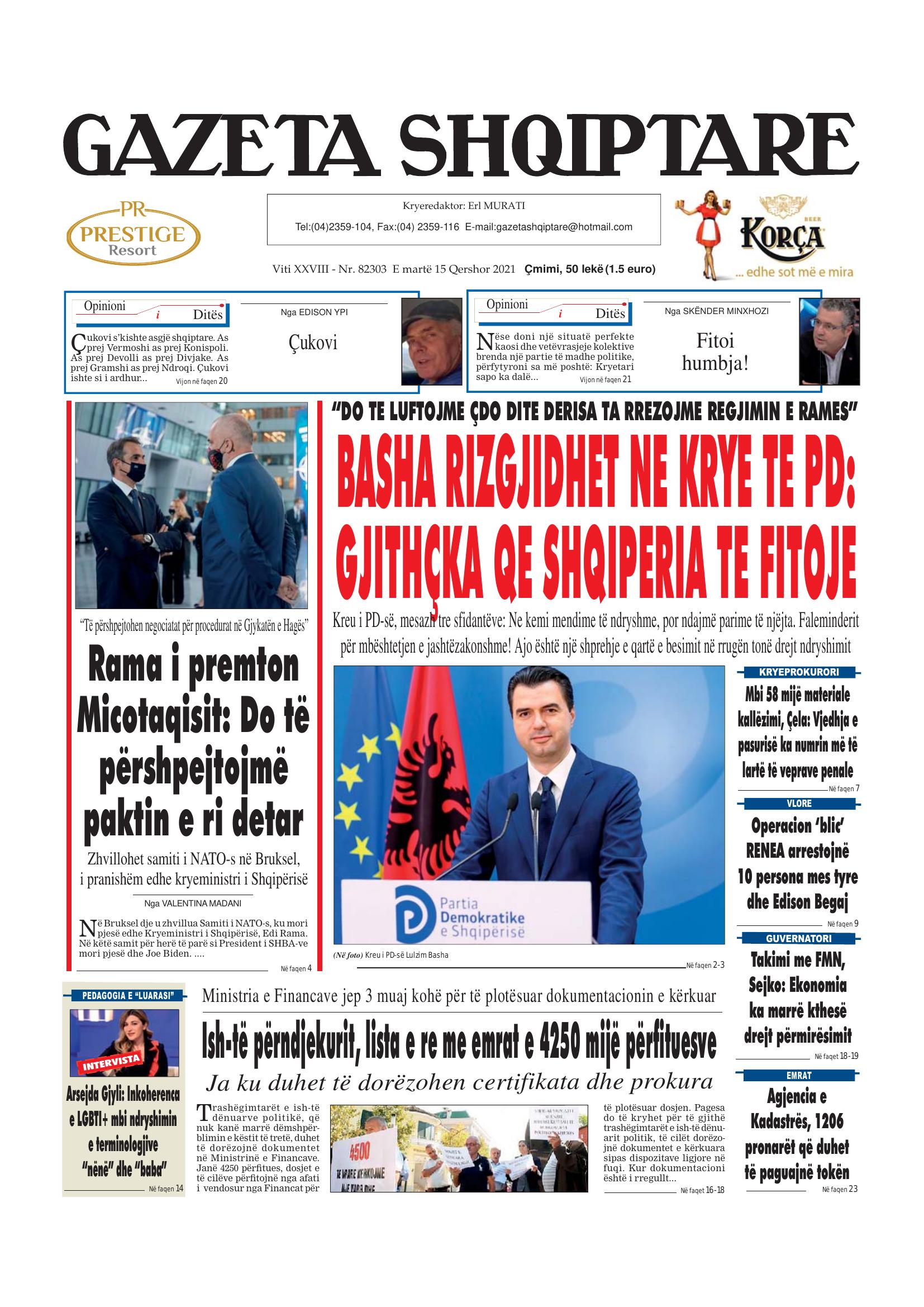 Gazeta Shqiptare 2021-06-15