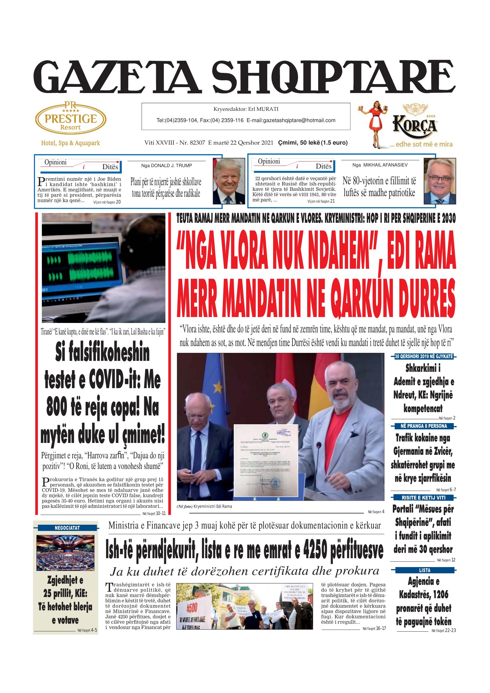 Gazeta Shqiptare 2021-06-22