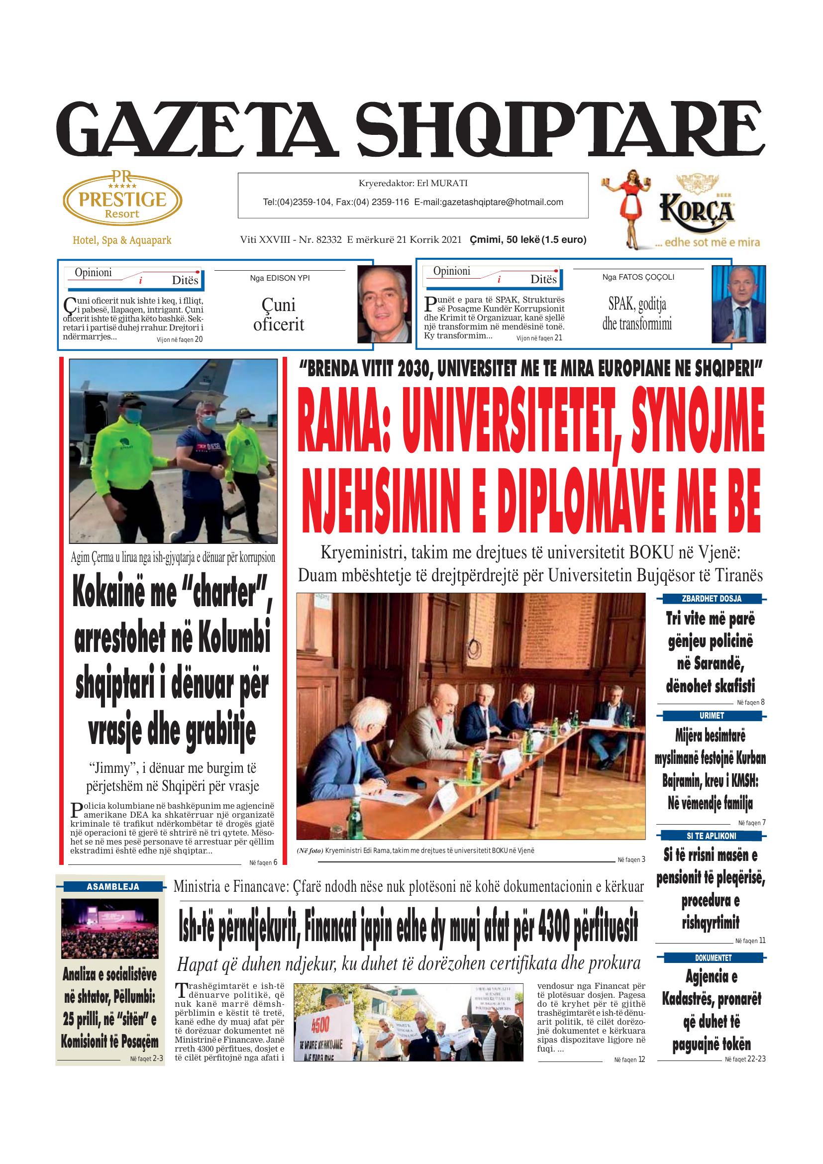 Gazeta Shqiptare 2021-07-21