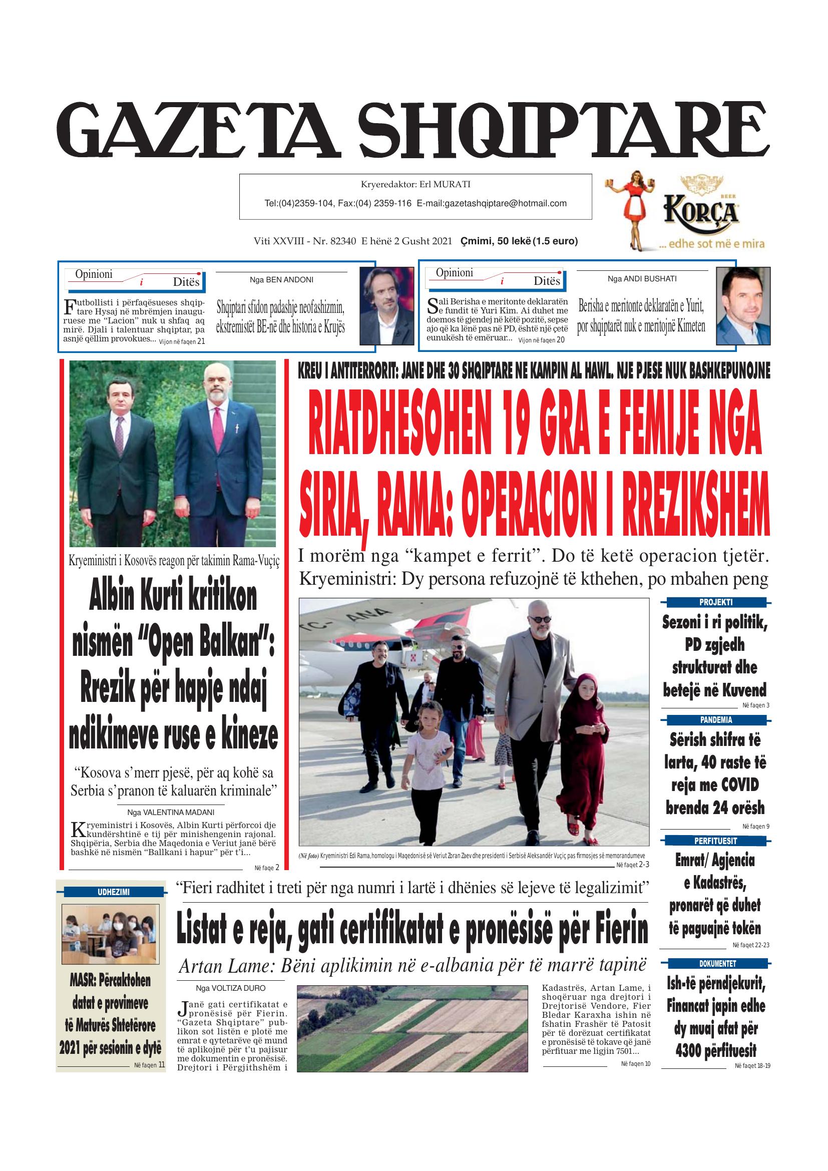 Gazeta Shqiptare 2021-08-02