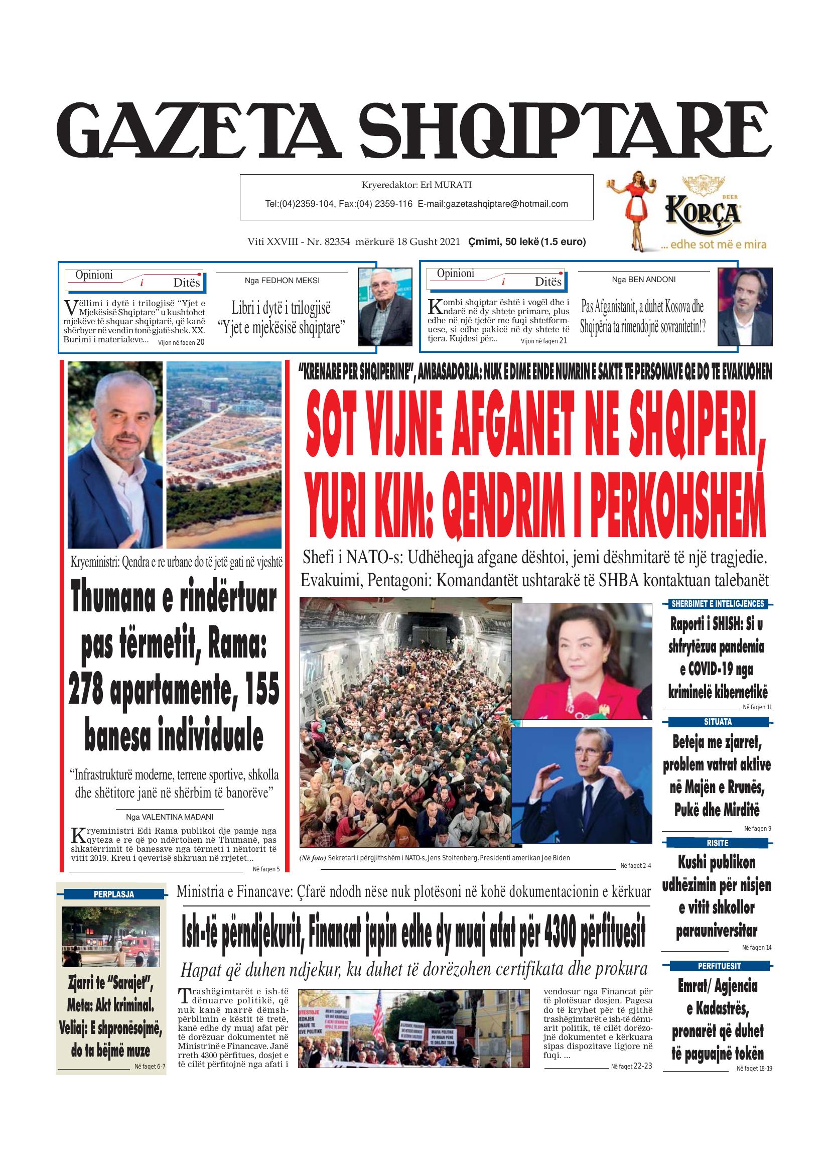 Gazeta Shqiptare 2021-08-18