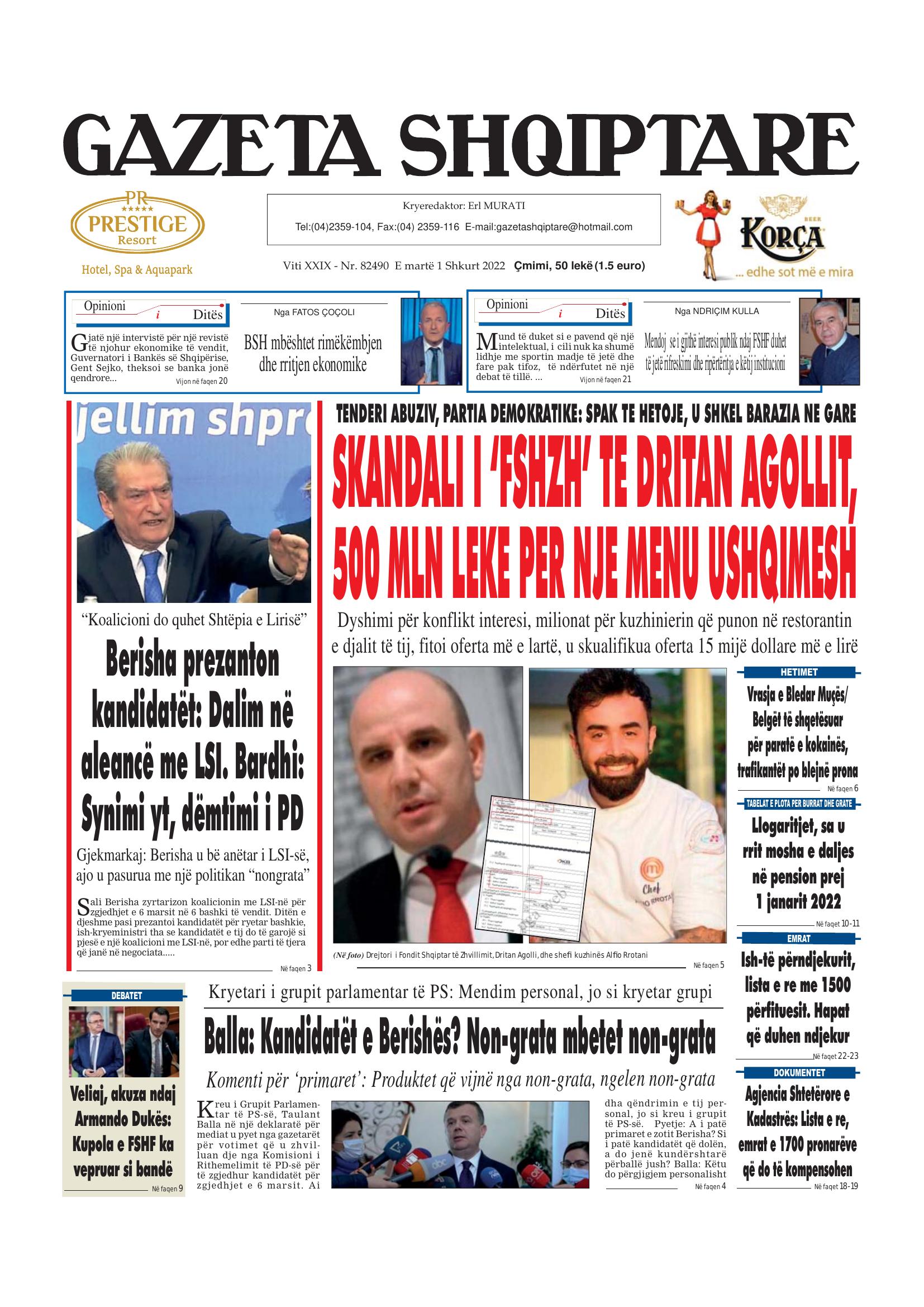 Gazeta Shqiptare 2022-02-01