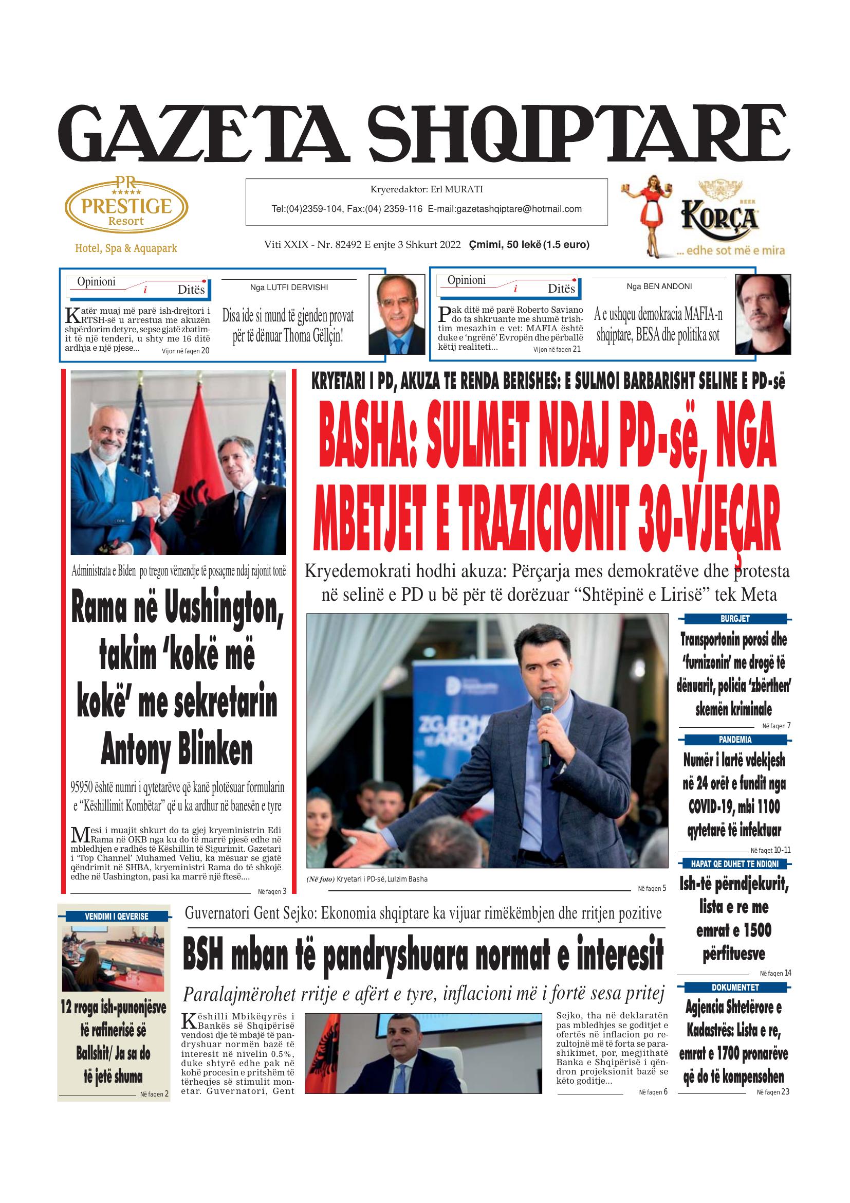 Gazeta Shqiptare 2022-02-03