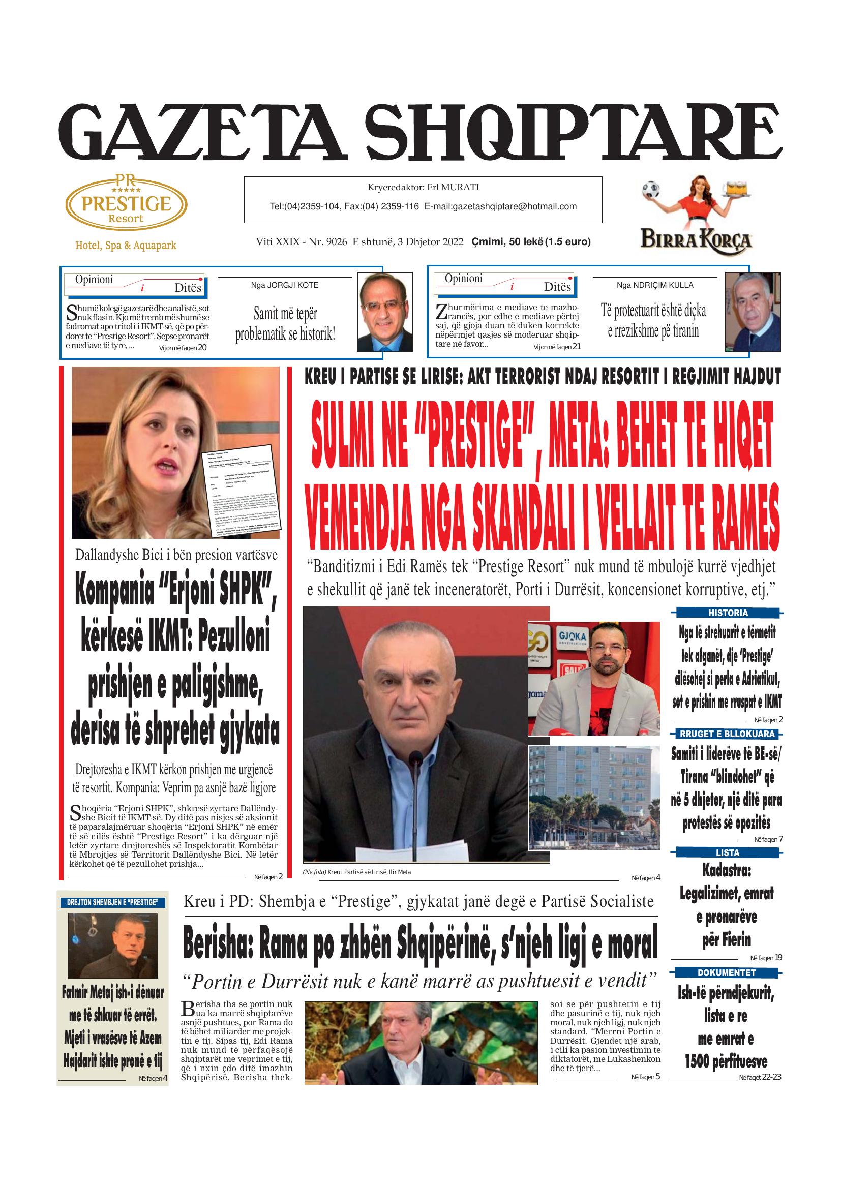 Gazeta Shqiptare 2022-12-03