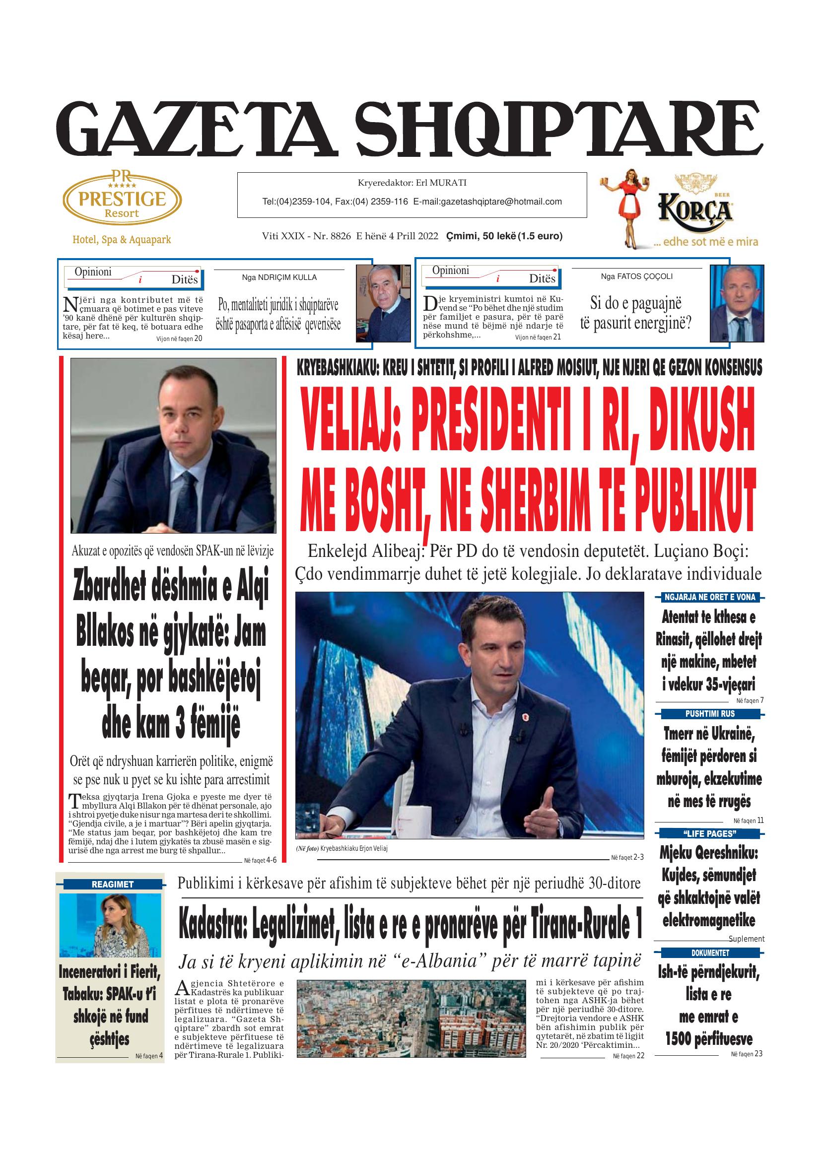 Gazeta Shqiptare 2022-04-04