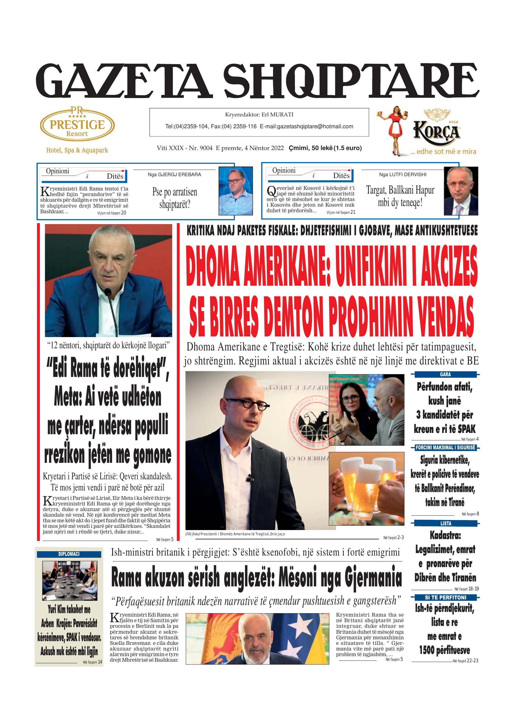 Gazeta Shqiptare 2022-11-04