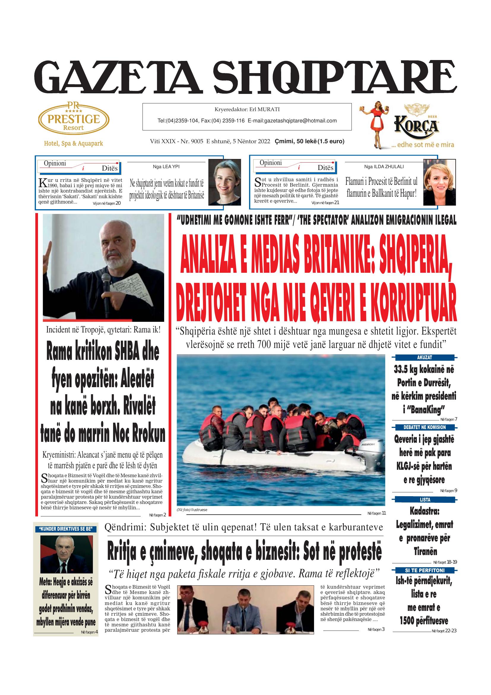 Gazeta Shqiptare 2022-11-05