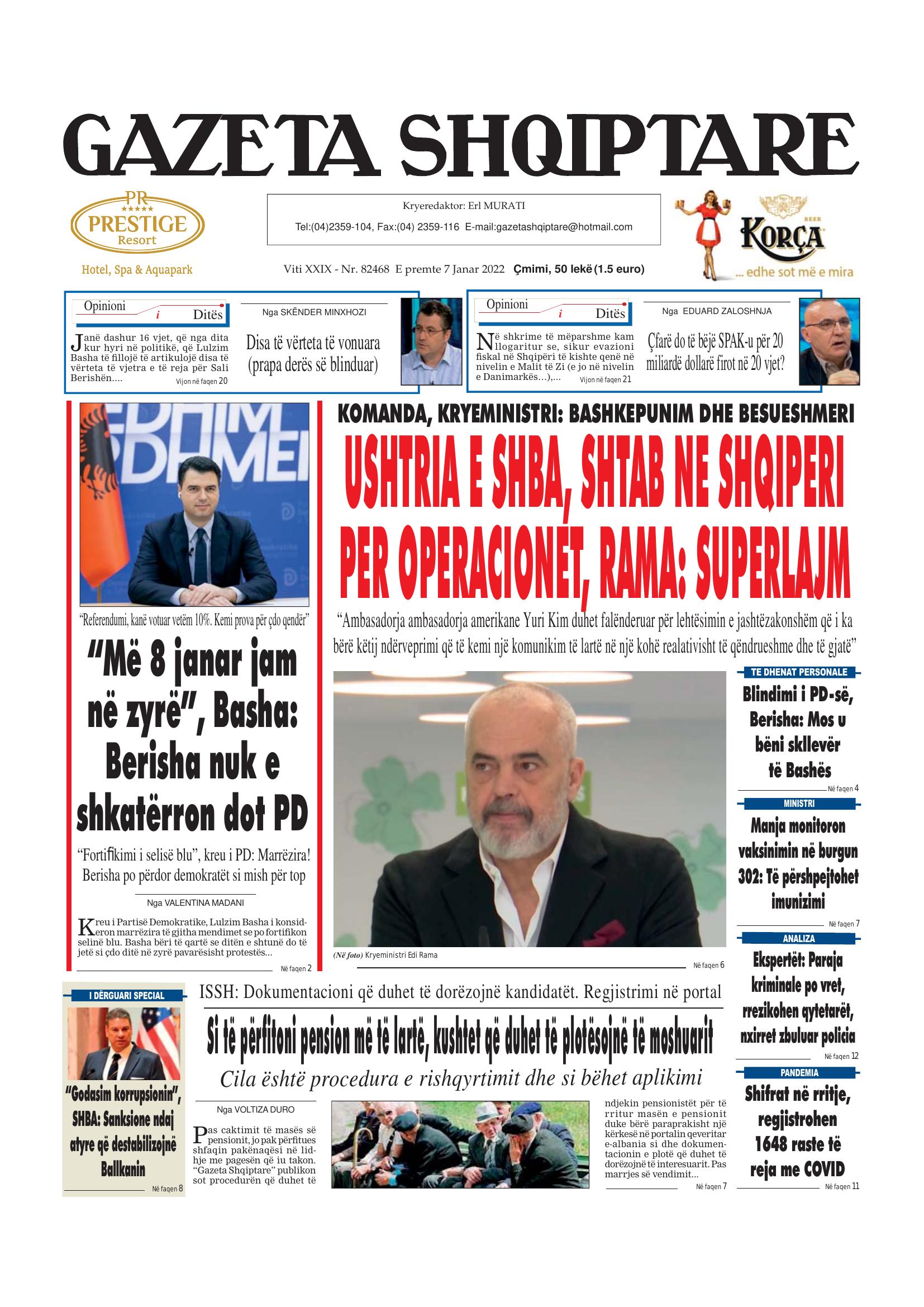 Gazeta Shqiptare 2022-01-07