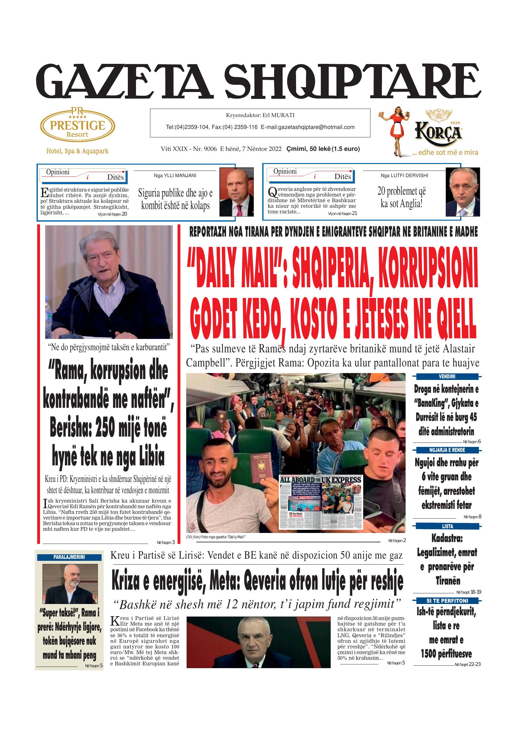 Gazeta Shqiptare 2022-11-07