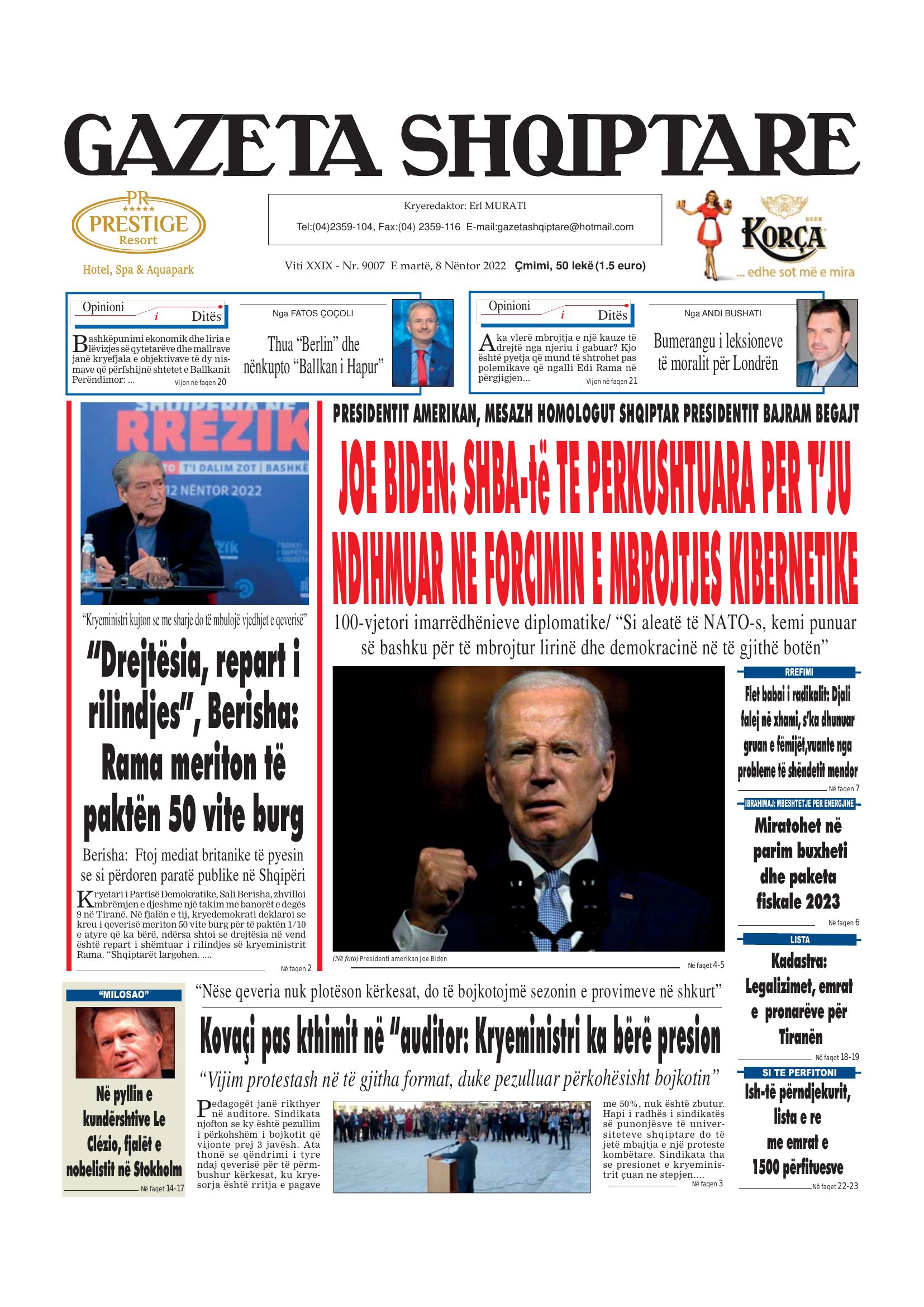 Gazeta Shqiptare 2022-11-08