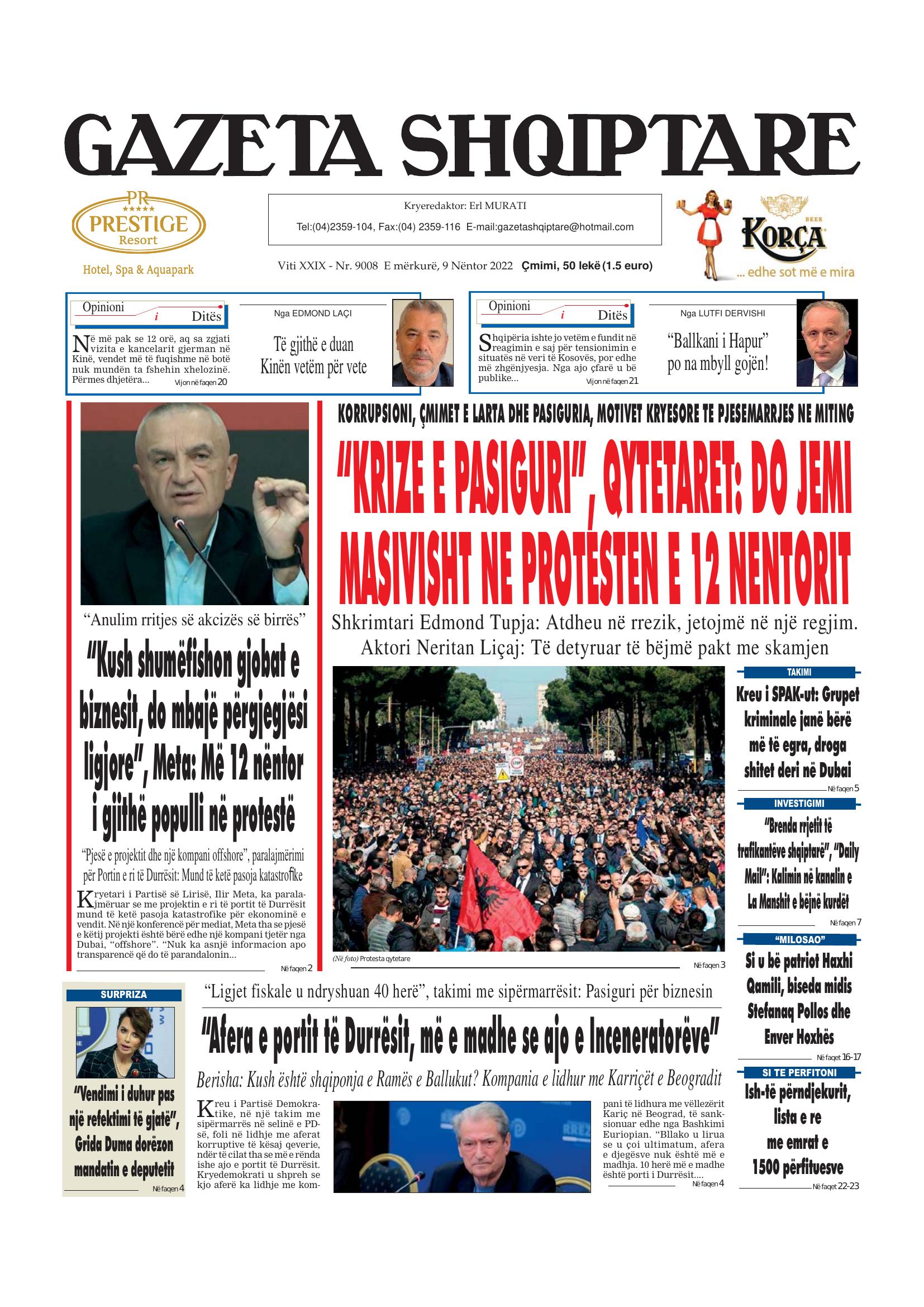 Gazeta Shqiptare 2022-11-09