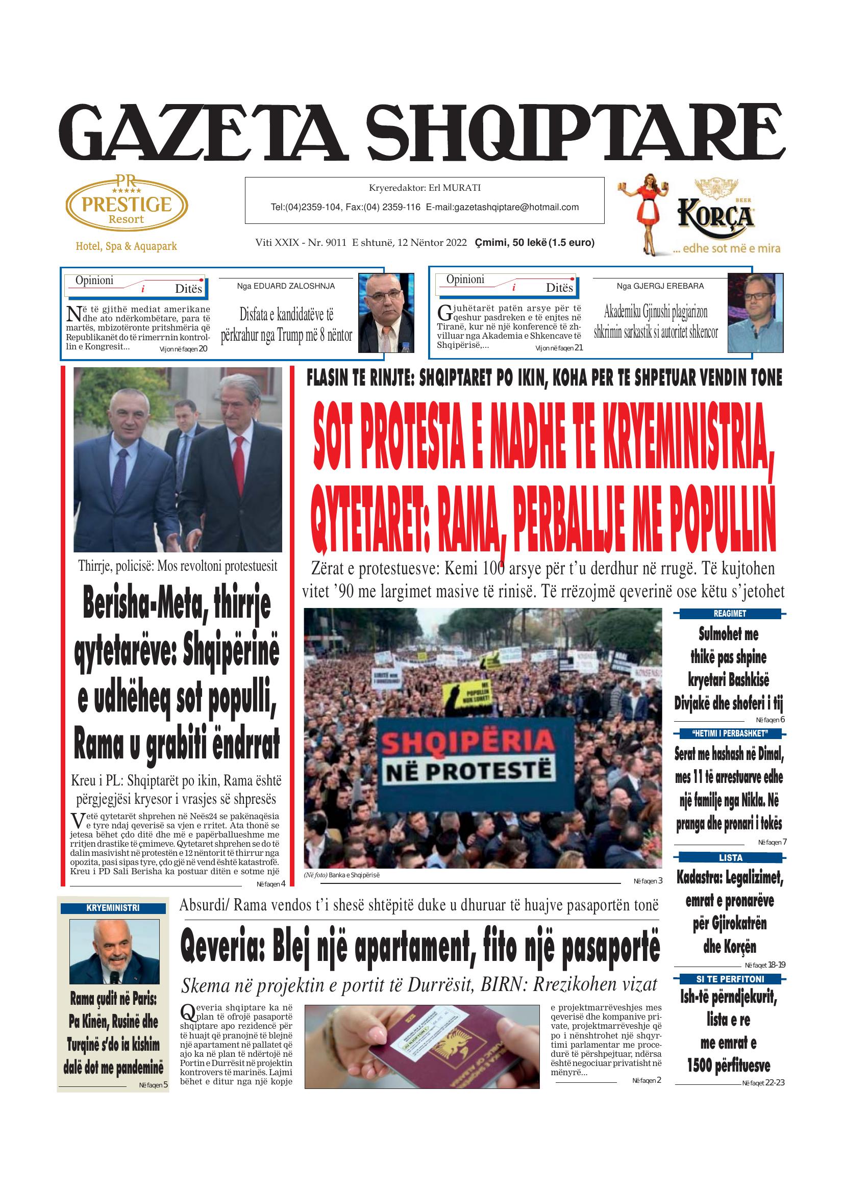 Gazeta Shqiptare 2022-11-12