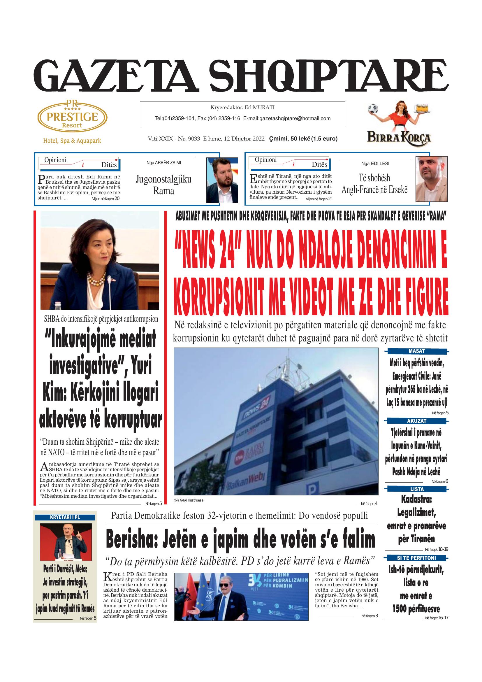 Gazeta Shqiptare 2022-12-12