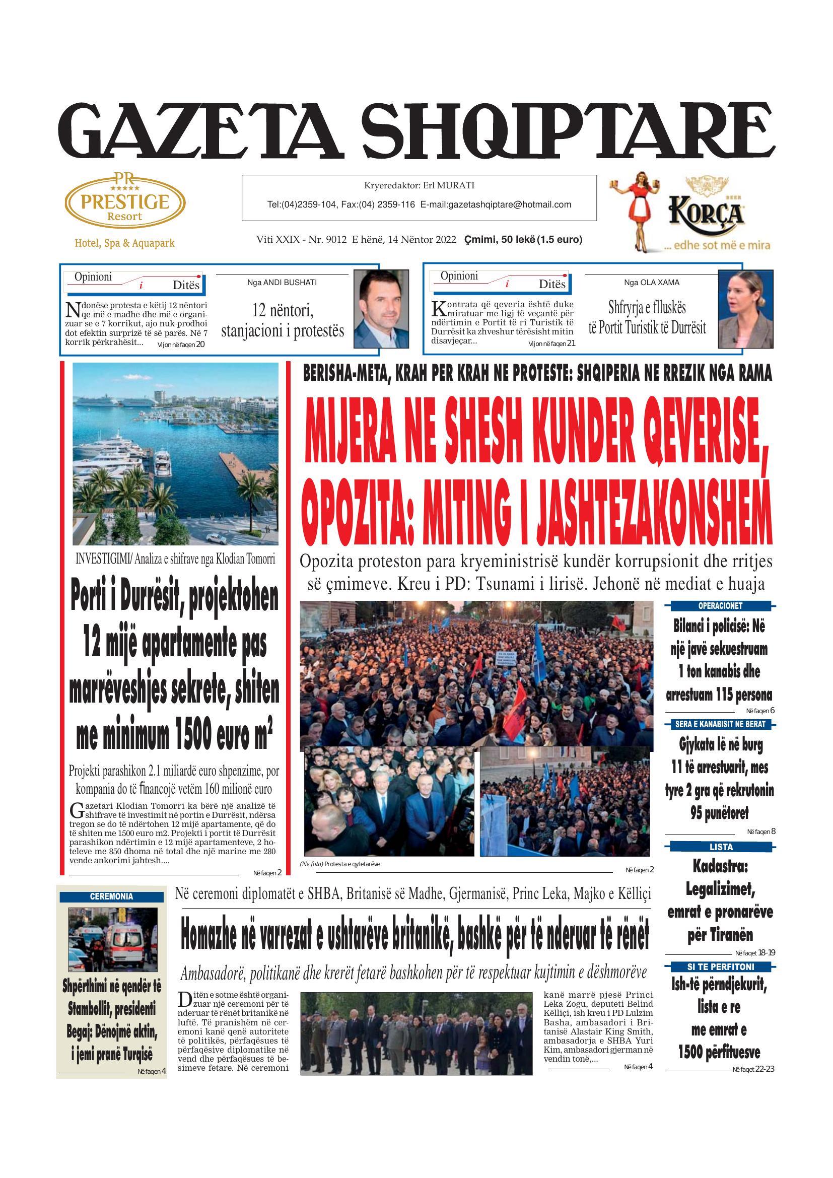 Gazeta Shqiptare 2022-11-14