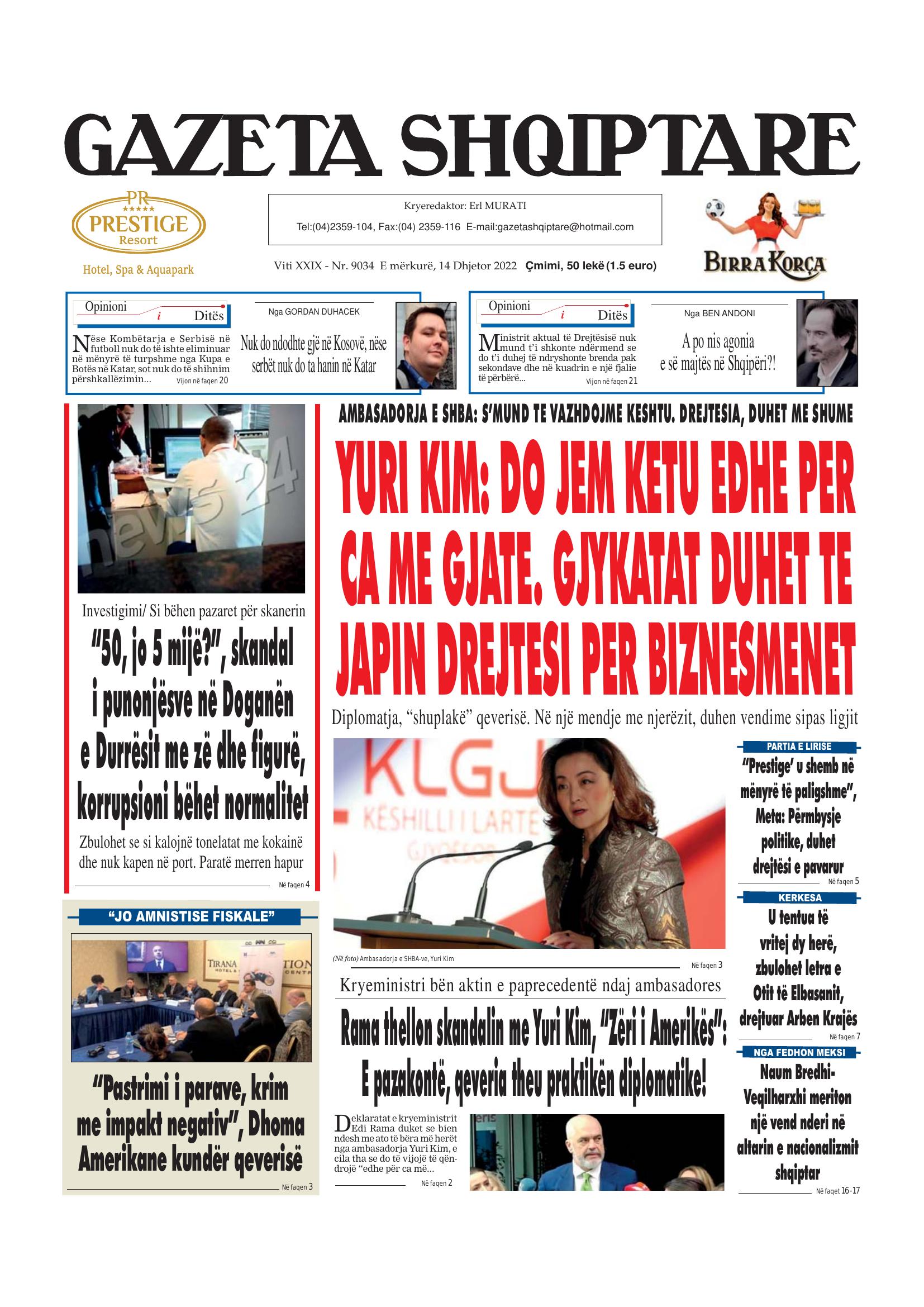 Gazeta Shqiptare 2022-12-14