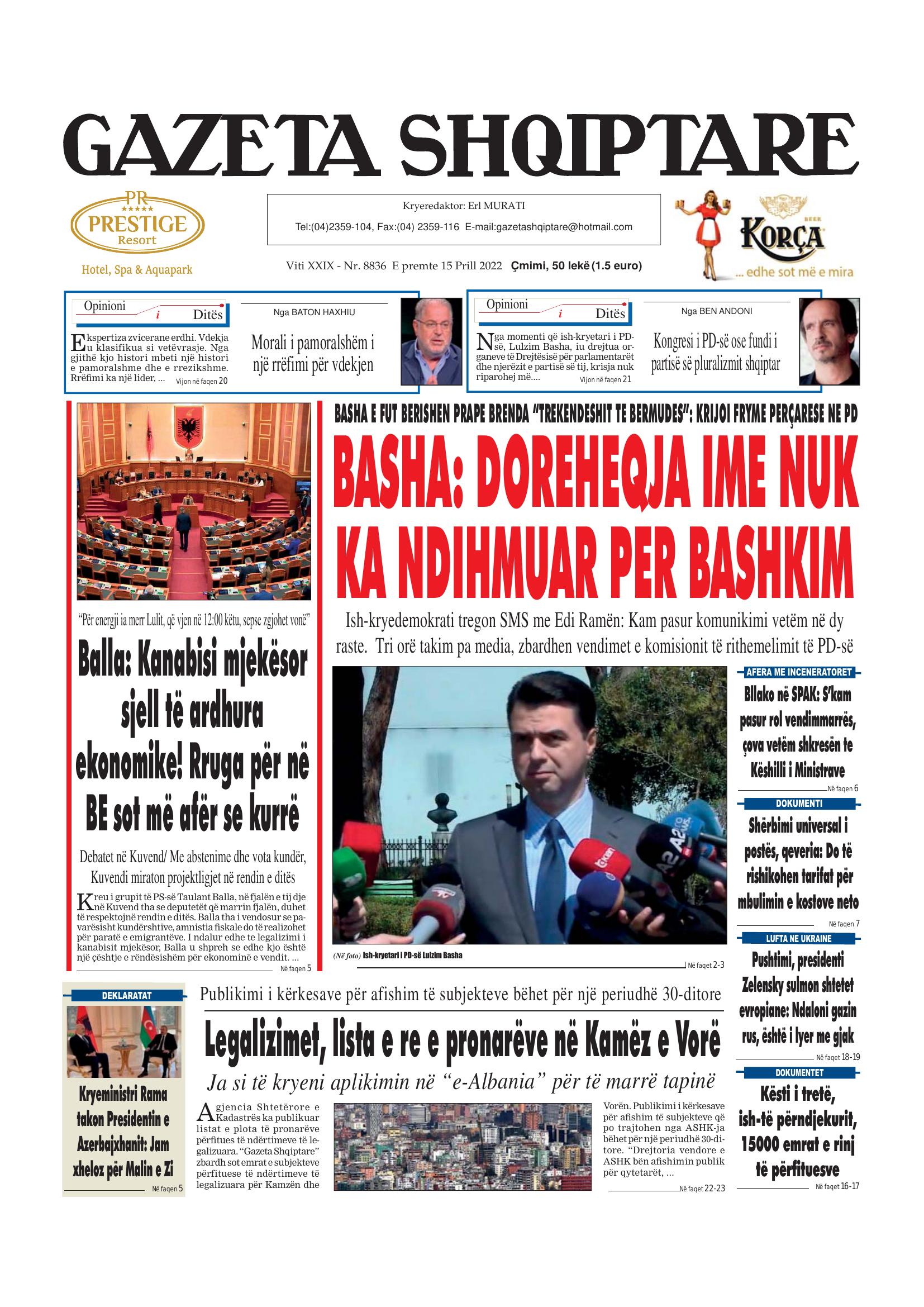 Gazeta Shqiptare 2022-04-15