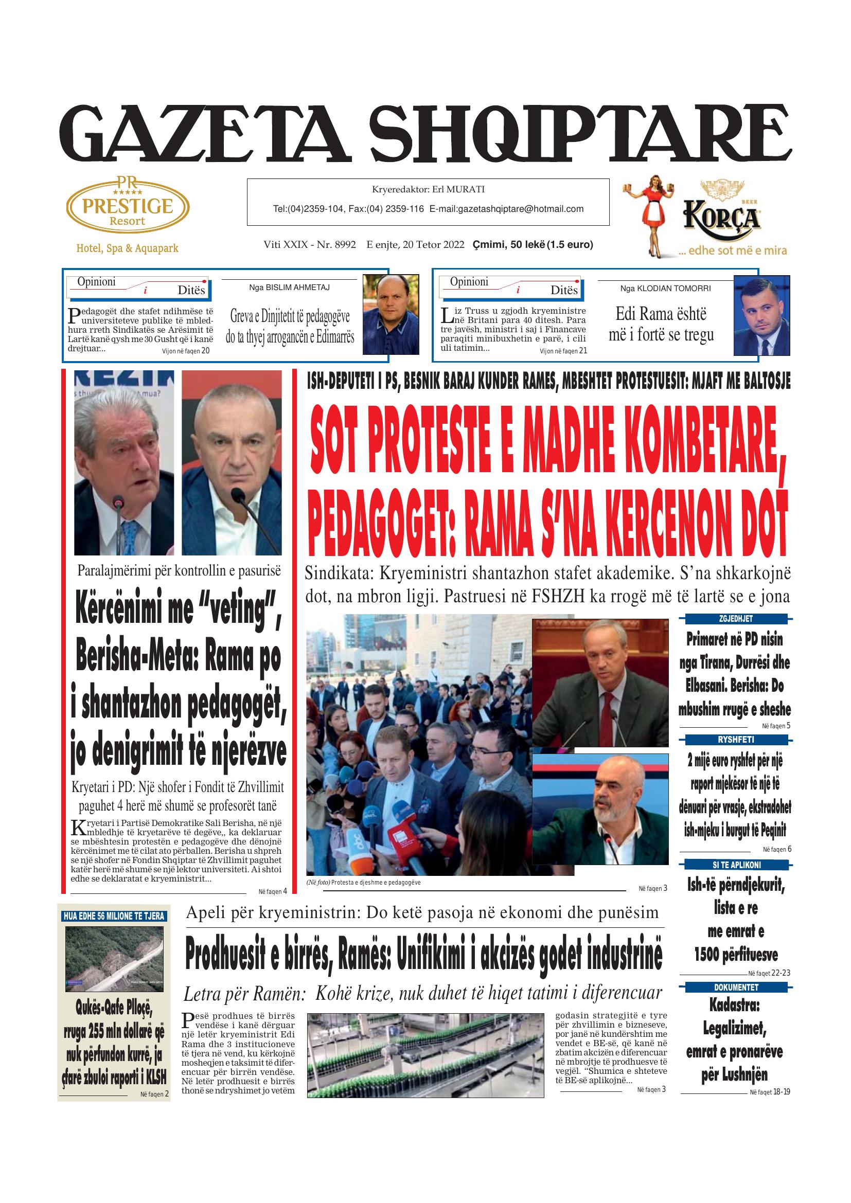 Gazeta Shqiptare 2022-10-20