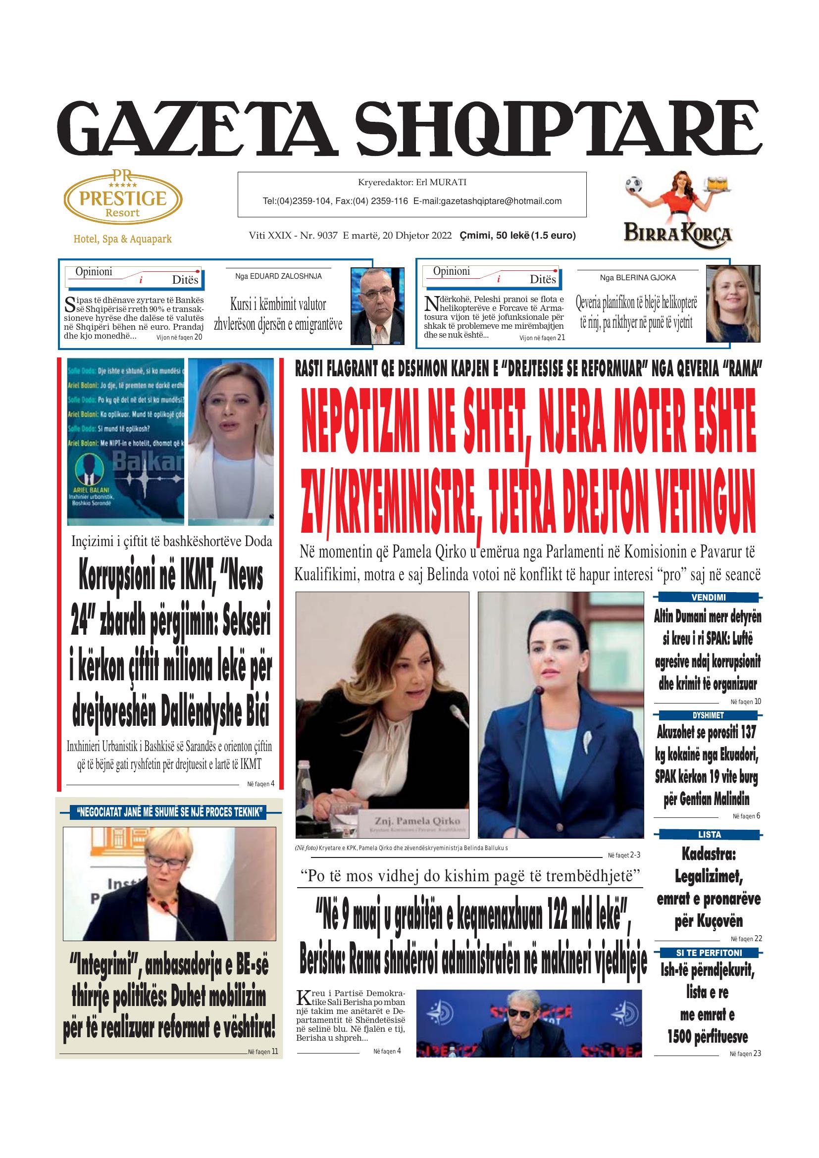 Gazeta Shqiptare 2022-12-20