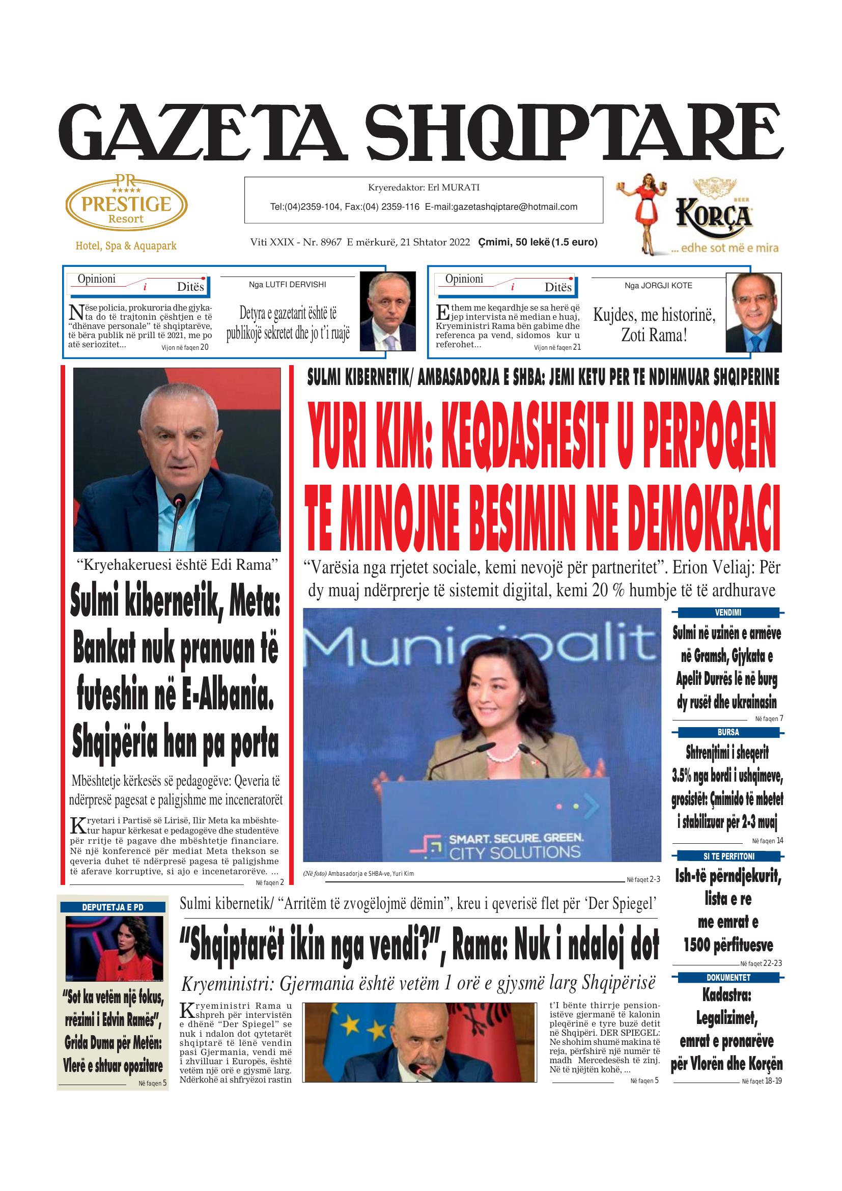 Gazeta Shqiptare 2022-09-21