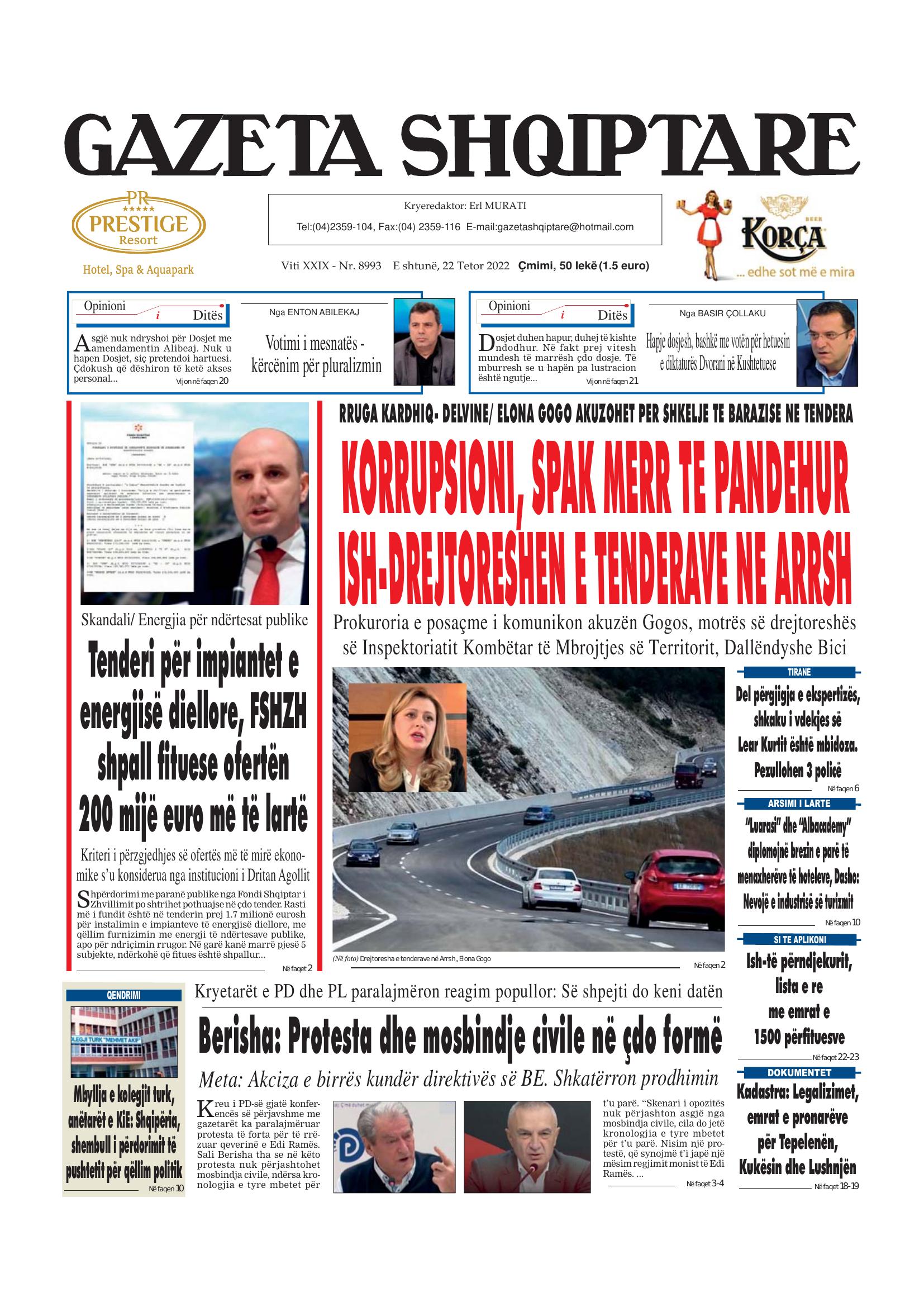 Gazeta Shqiptare 2022-10-22