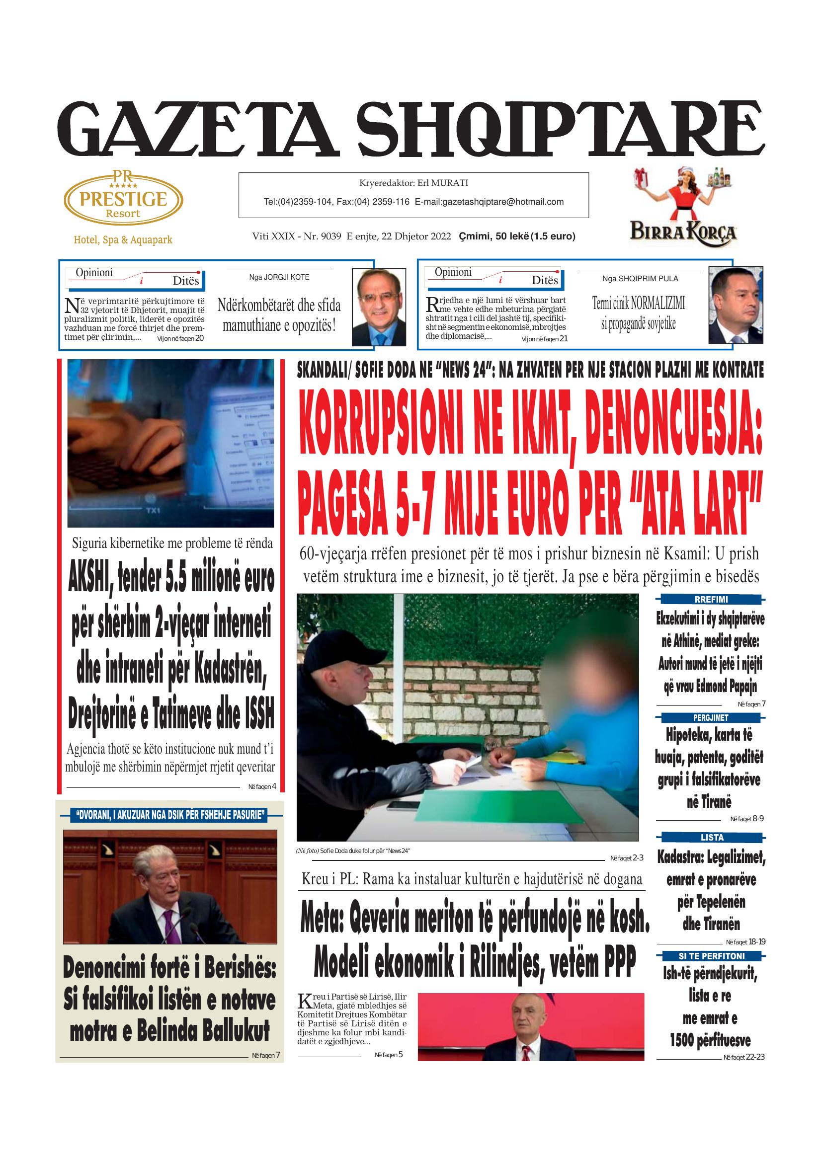 Gazeta Shqiptare 2022-12-22