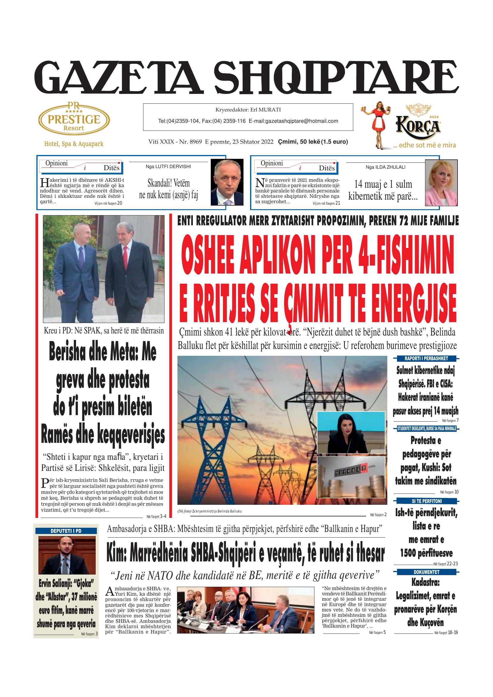 Gazeta Shqiptare 2022-09-23