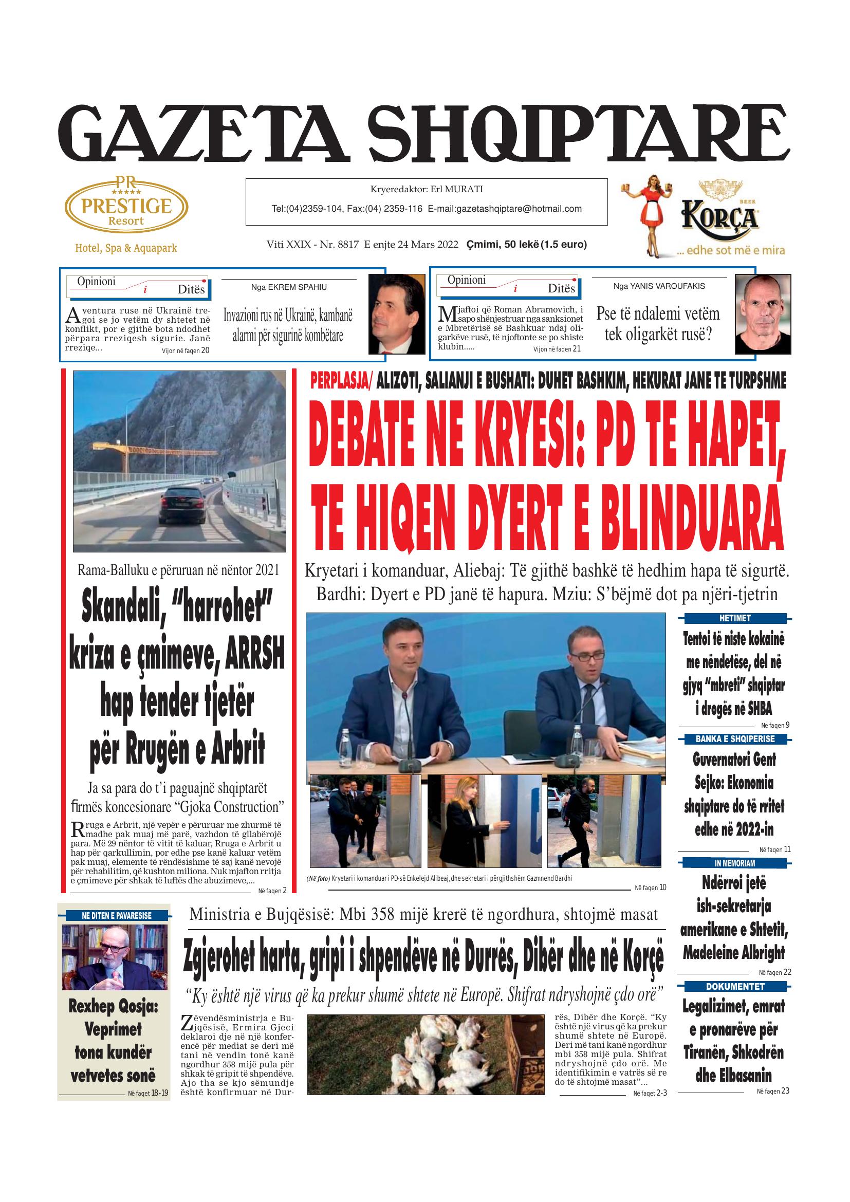 Gazeta Shqiptare 2022-03-24