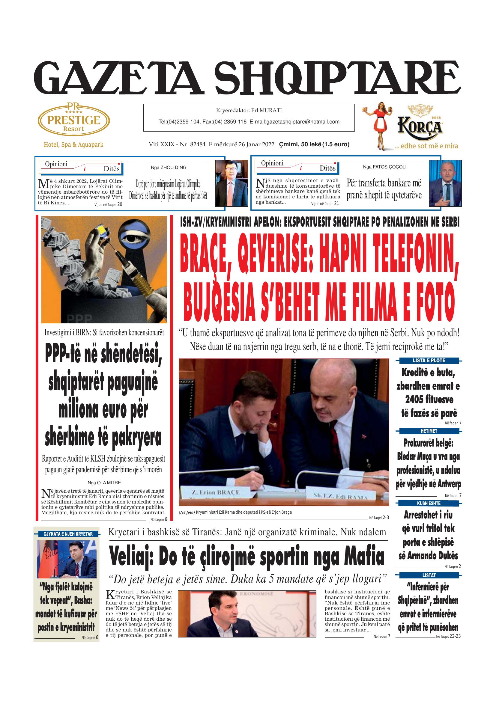 Gazeta Shqiptare 2022-01-26