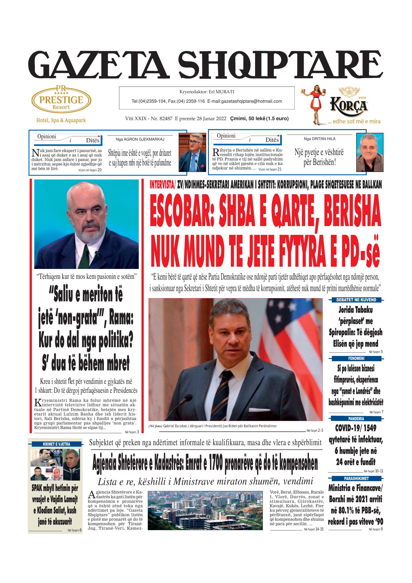 Gazeta Shqiptare 2022-01-28