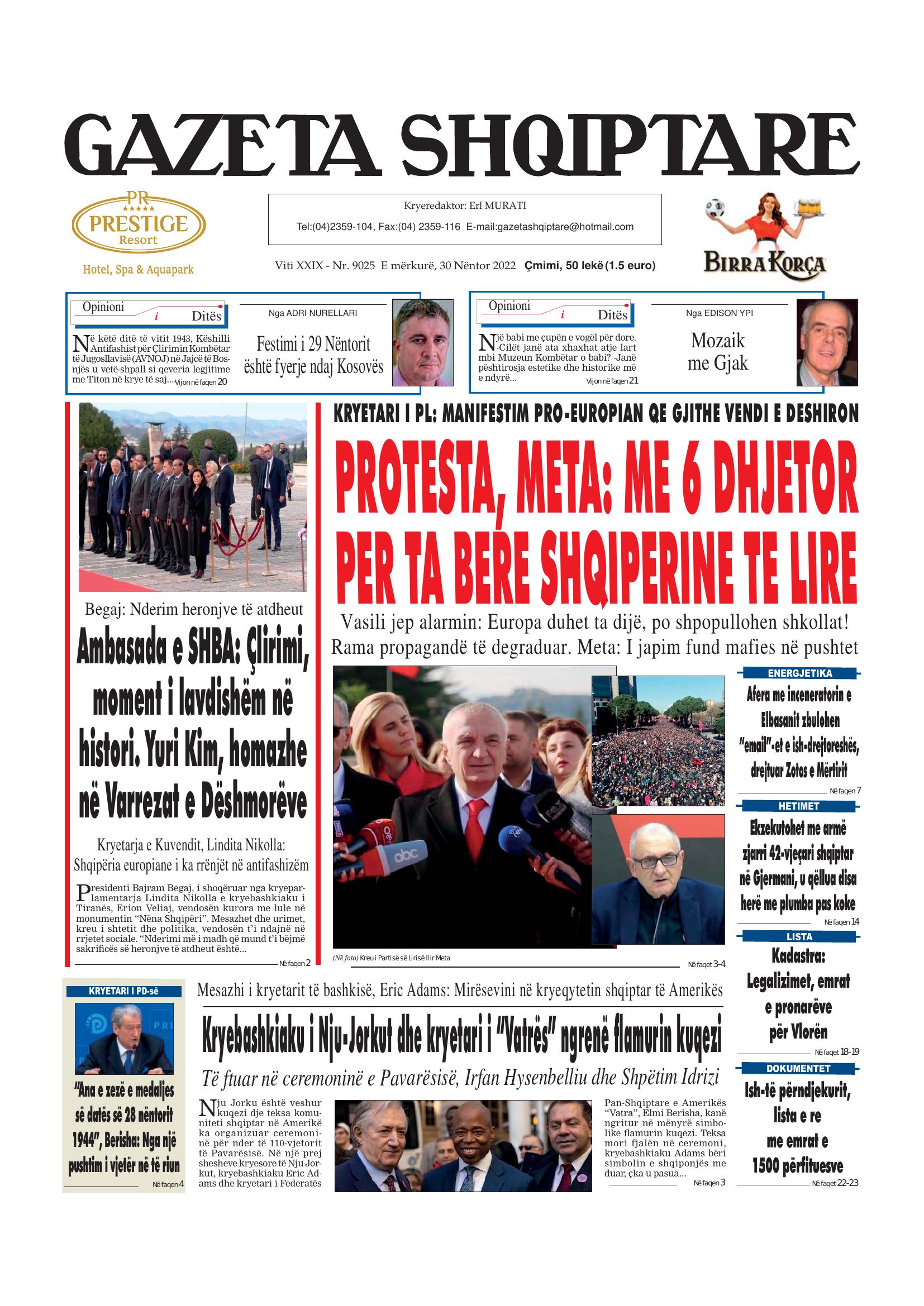 Gazeta Shqiptare 2022-11-30