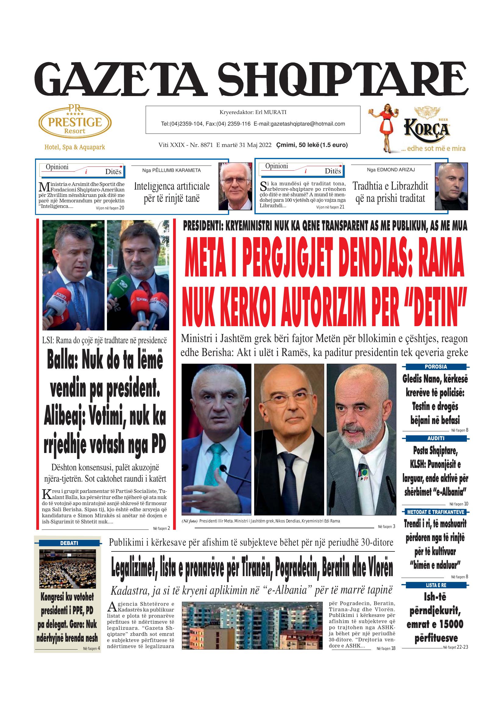 Gazeta Shqiptare 2022-05-31