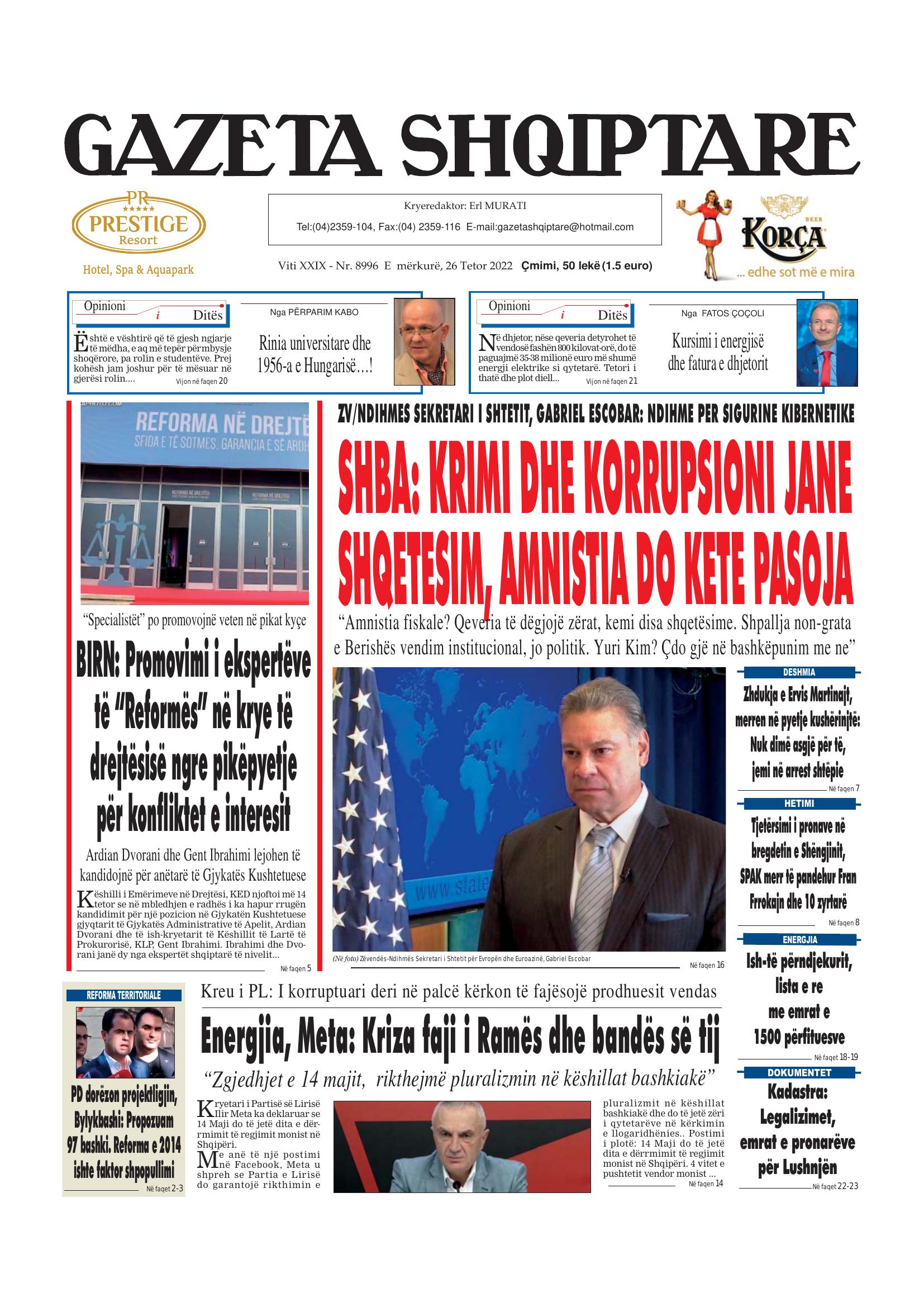 Gazeta Shqiptare 2022-10-26
