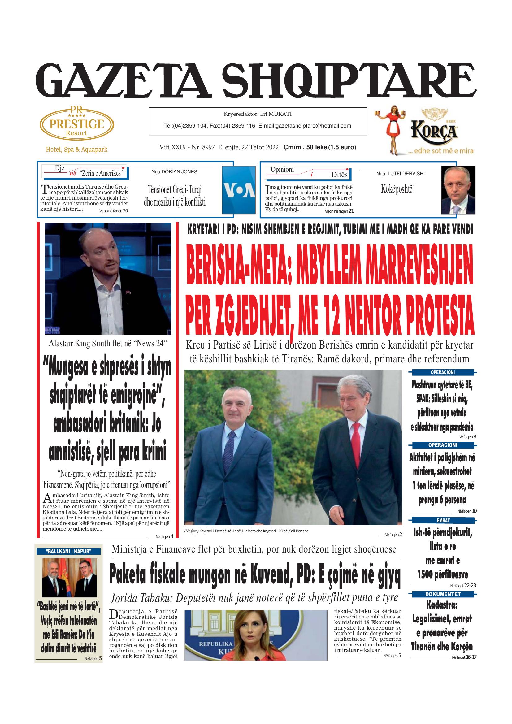 Gazeta Shqiptare 2022-10-27
