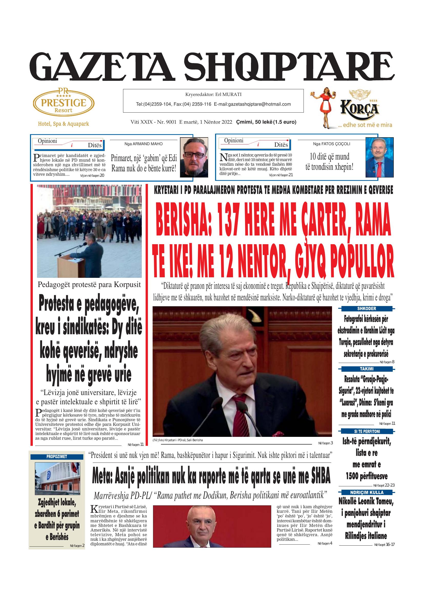 Gazeta Shqiptare 2022-11-01