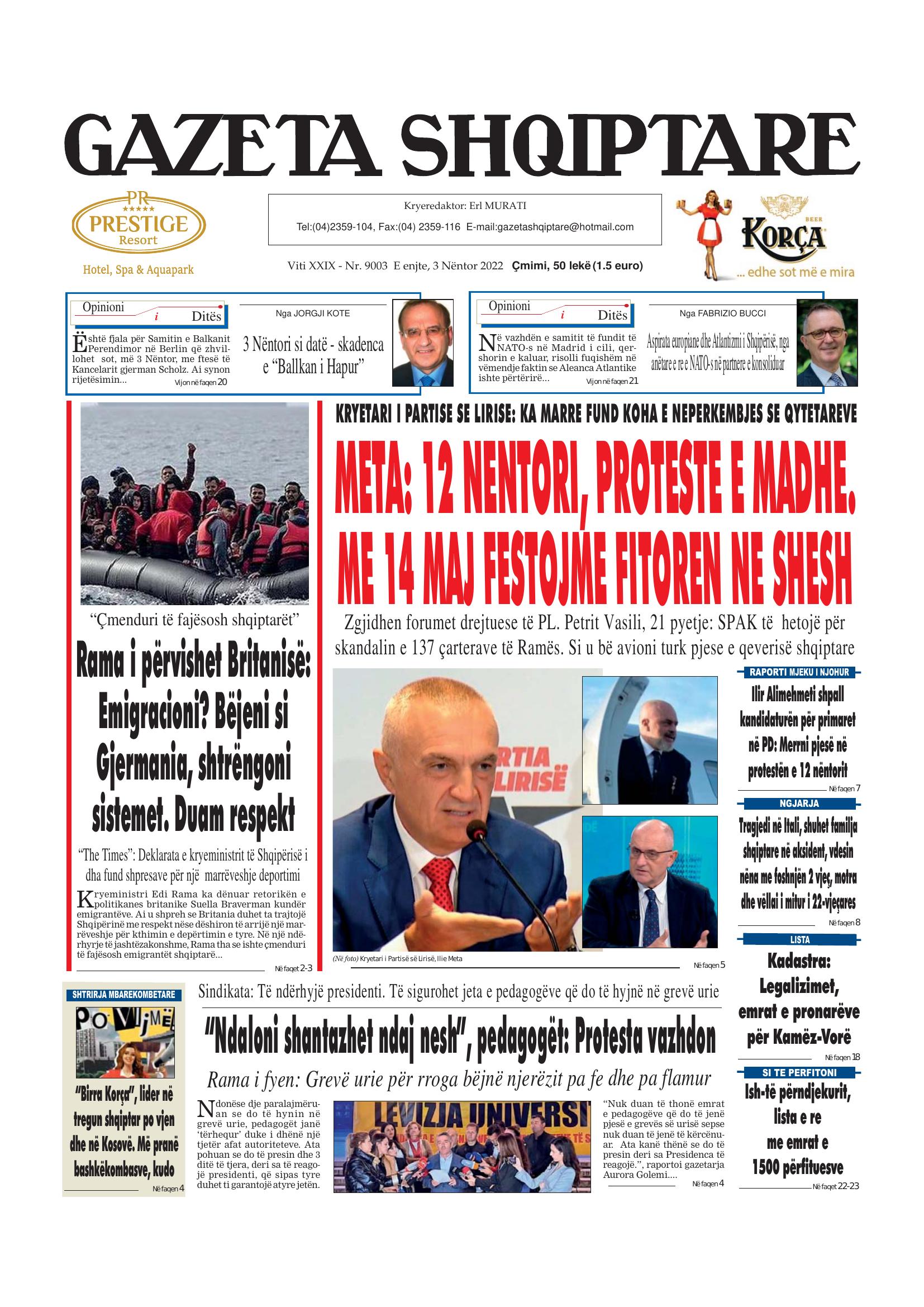 Gazeta Shqiptare 2022-11-03