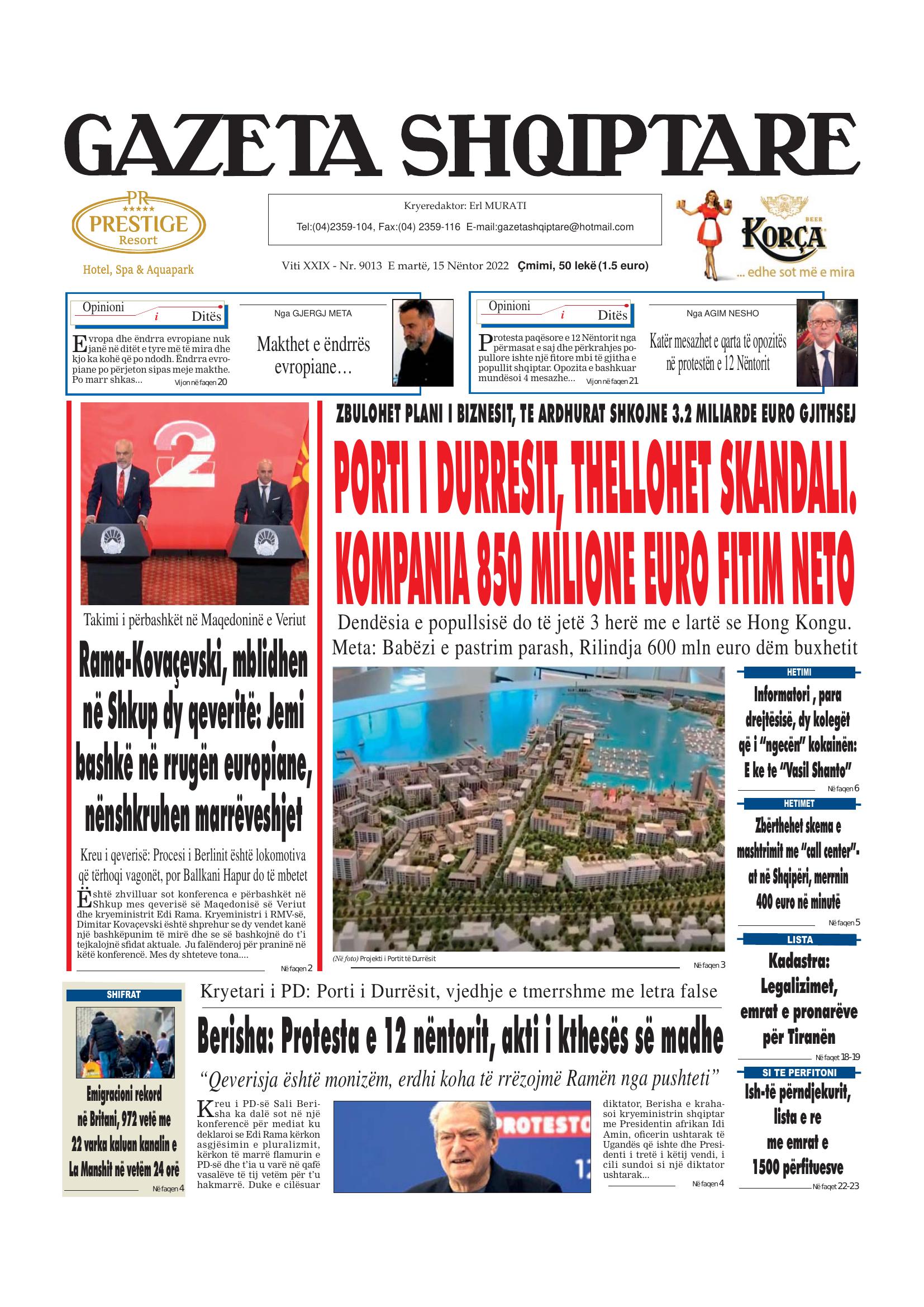 Gazeta Shqiptare 2022-11-15