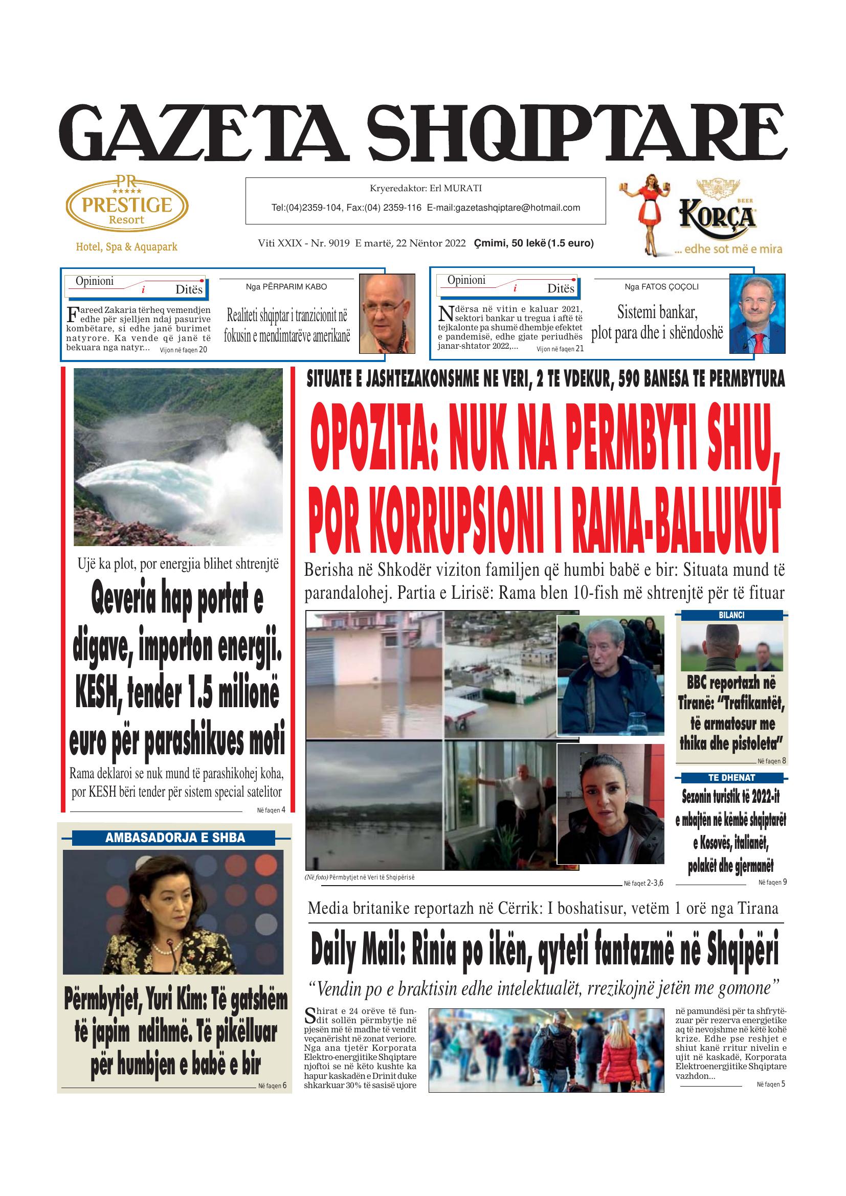 Gazeta Shqiptare 2022-11-22