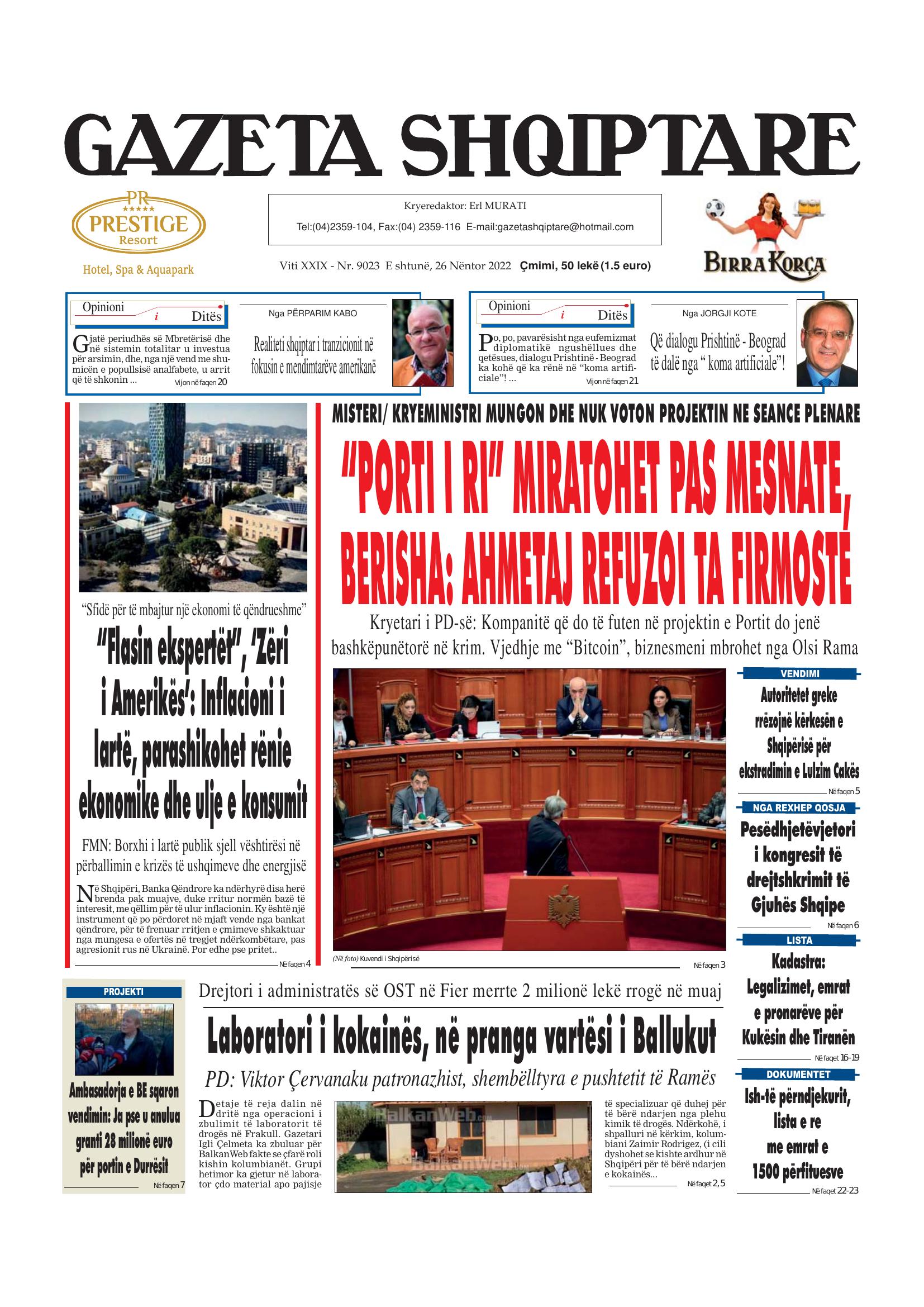 Gazeta Shqiptare 2022-11-26
