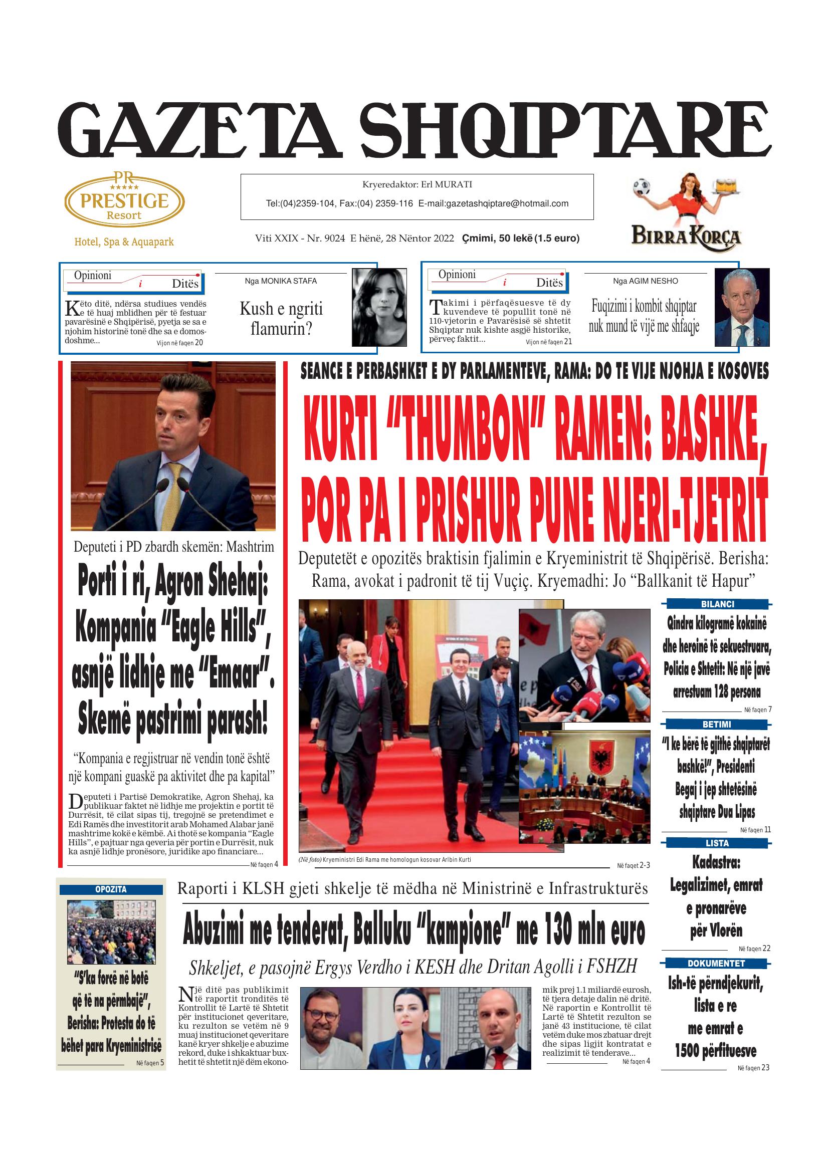 Gazeta Shqiptare 2022-11-28