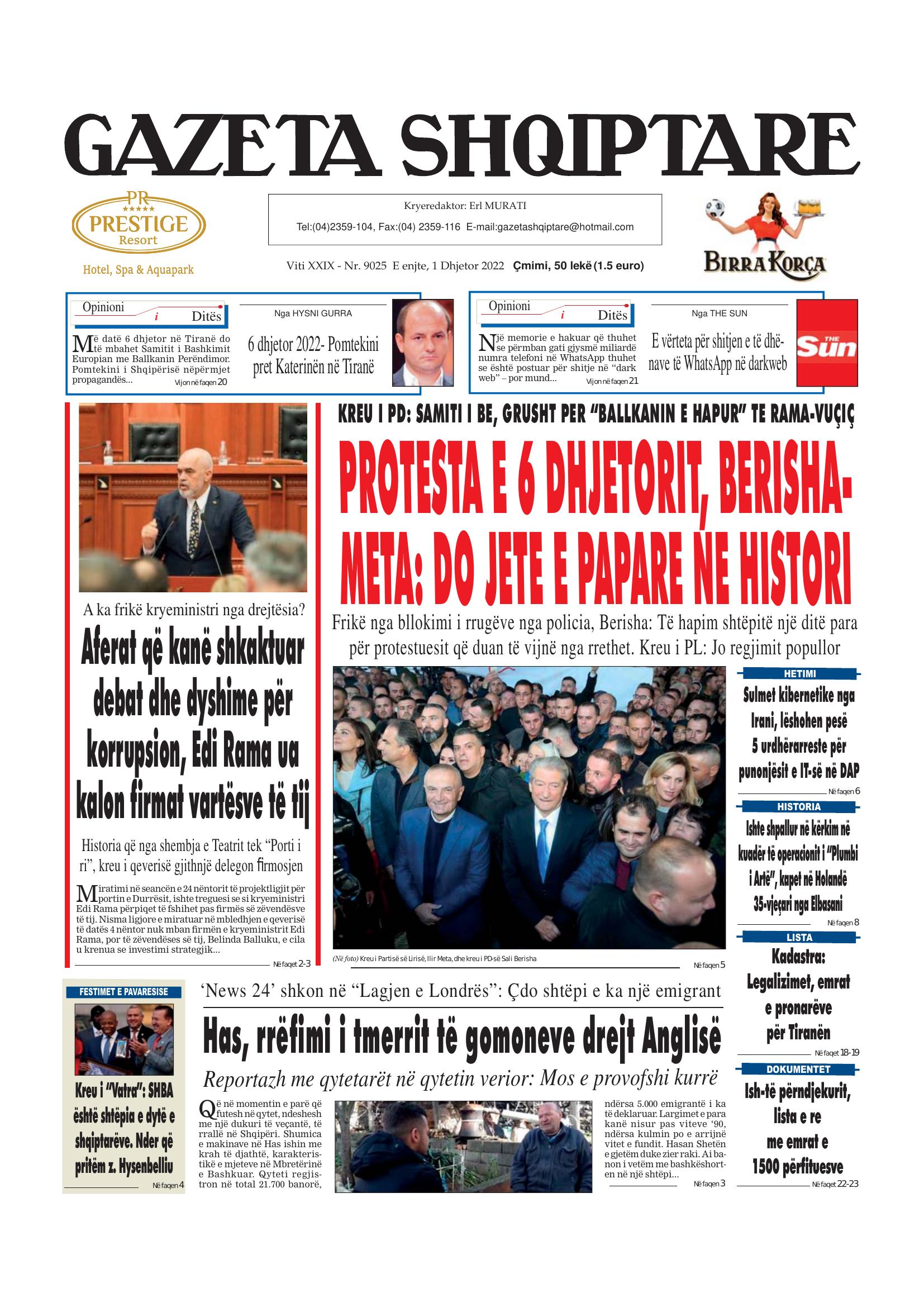 Gazeta Shqiptare 2022-12-01